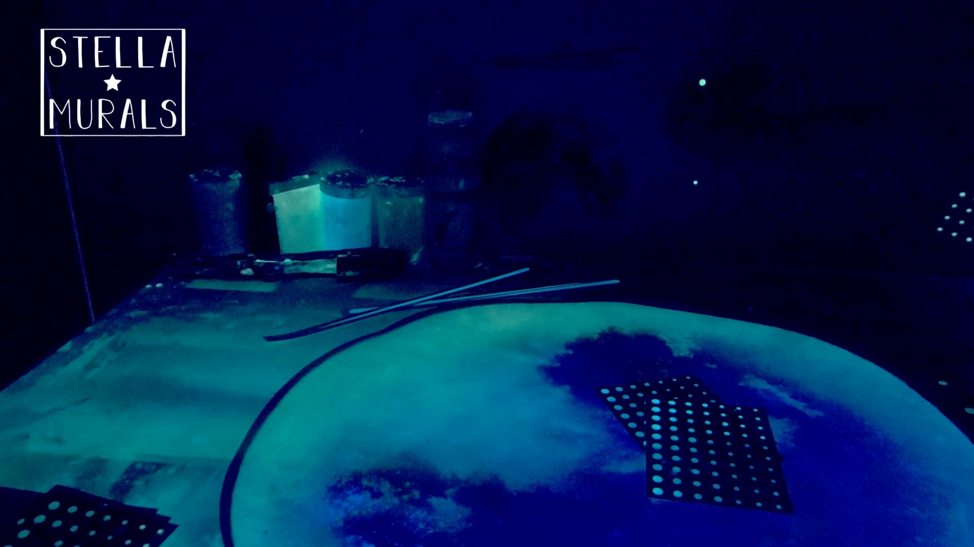 glow in the dark moon on workbench