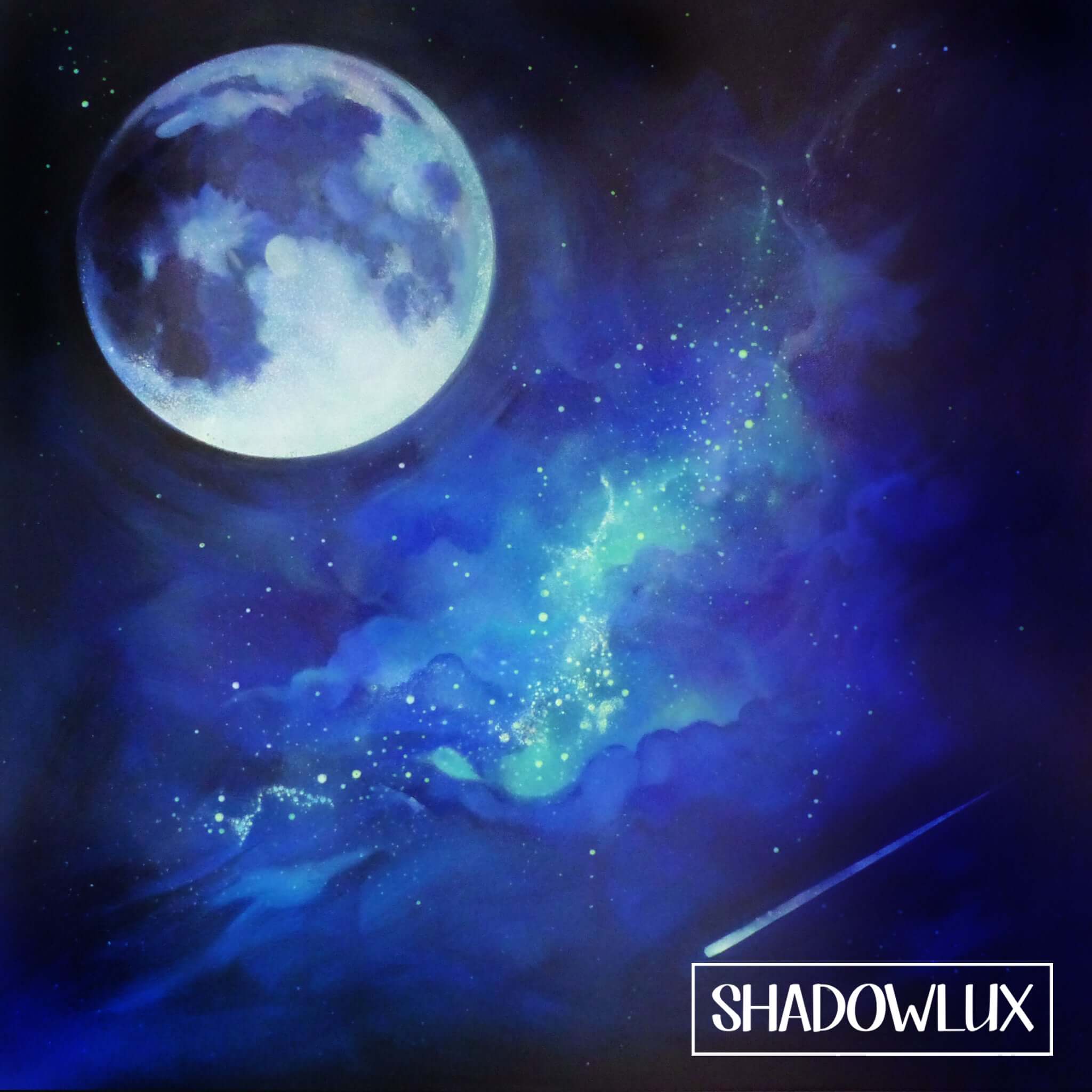 luminescent moon painting that glows in the dark