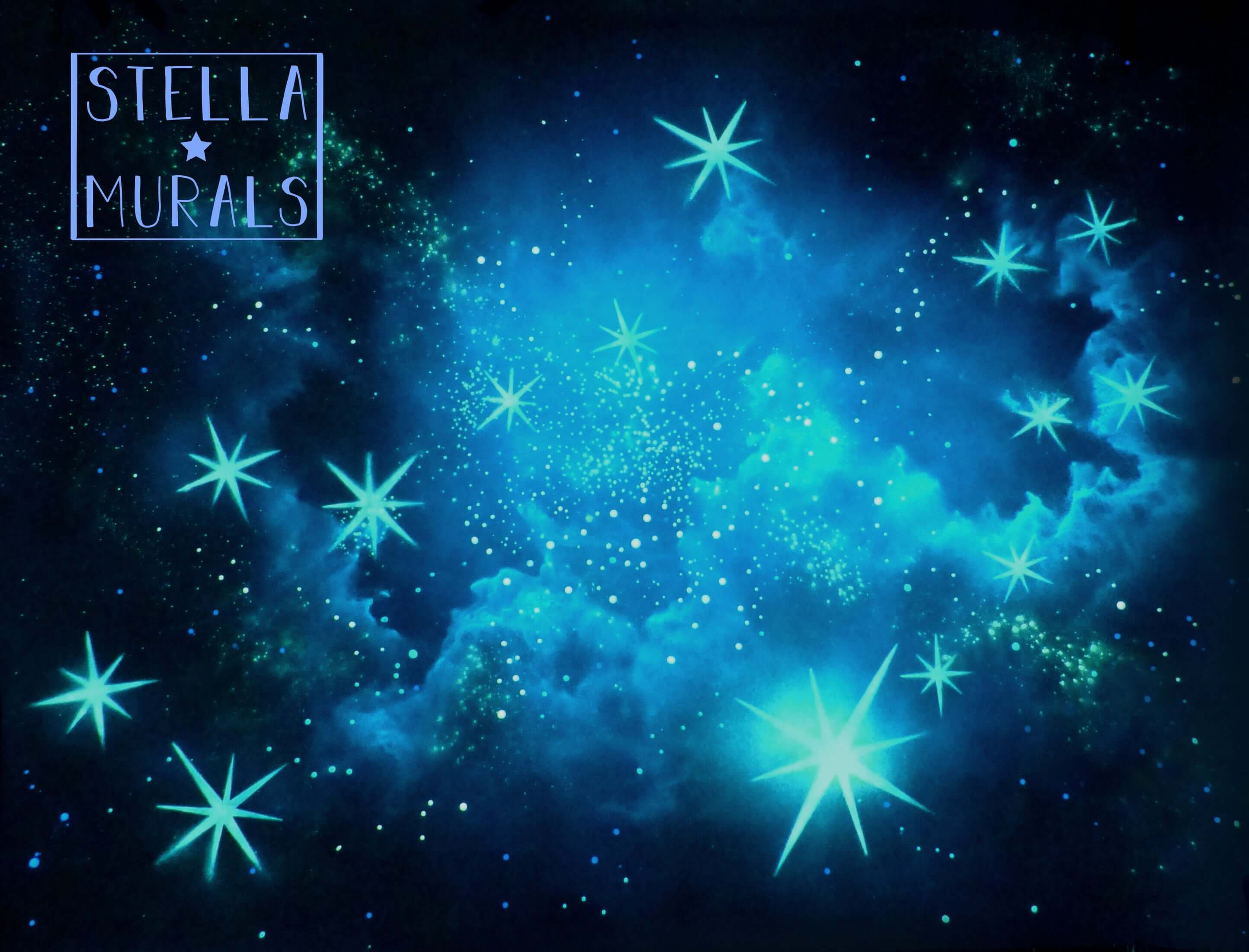 Ursa Major and Ursa Minor constellation glow-in-the-dark wall mural: Depicting the Big Bear (Ursa Major) and Little Bear (Ursa Minor) with the North Star, Polaris.
