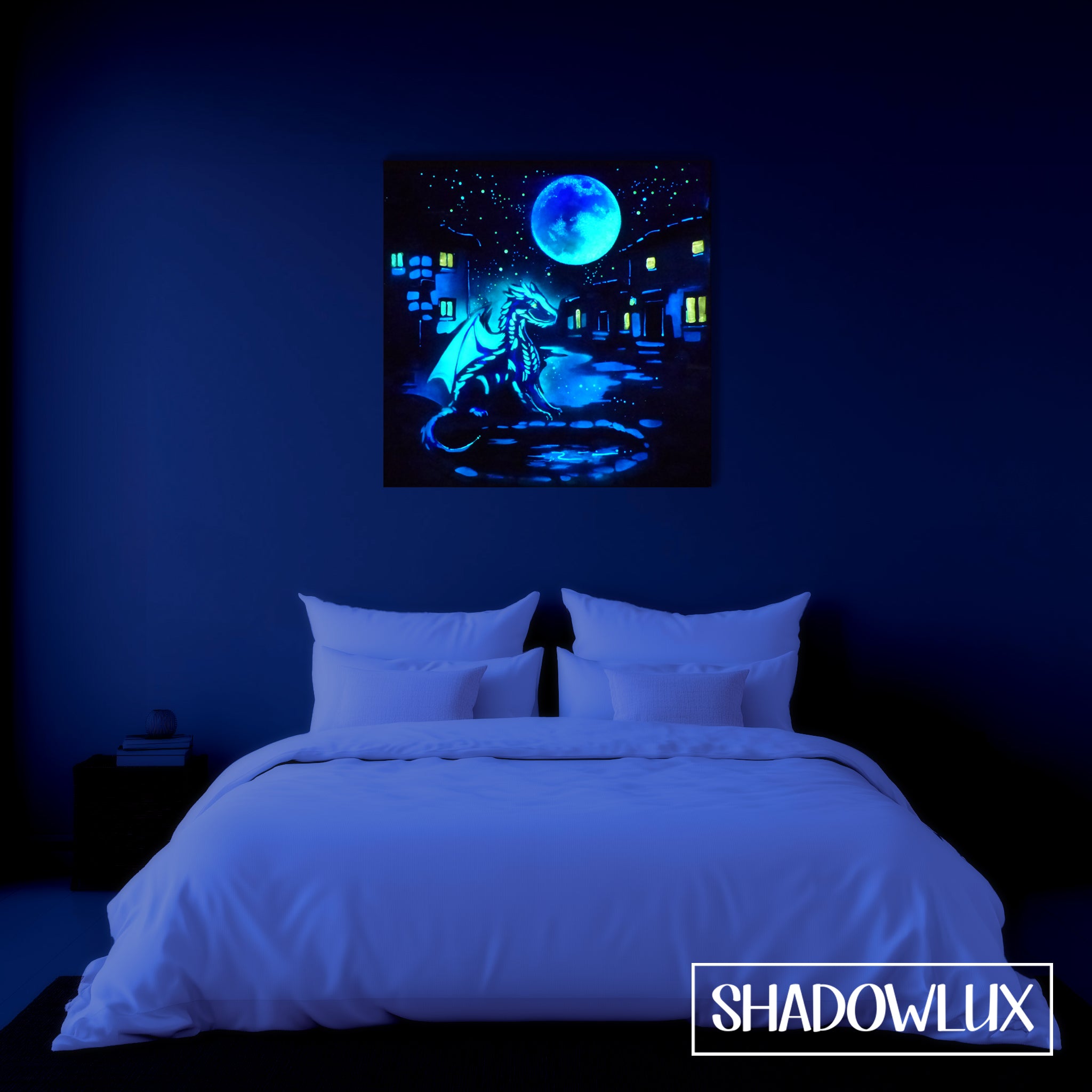 glow in the dark dragon art
