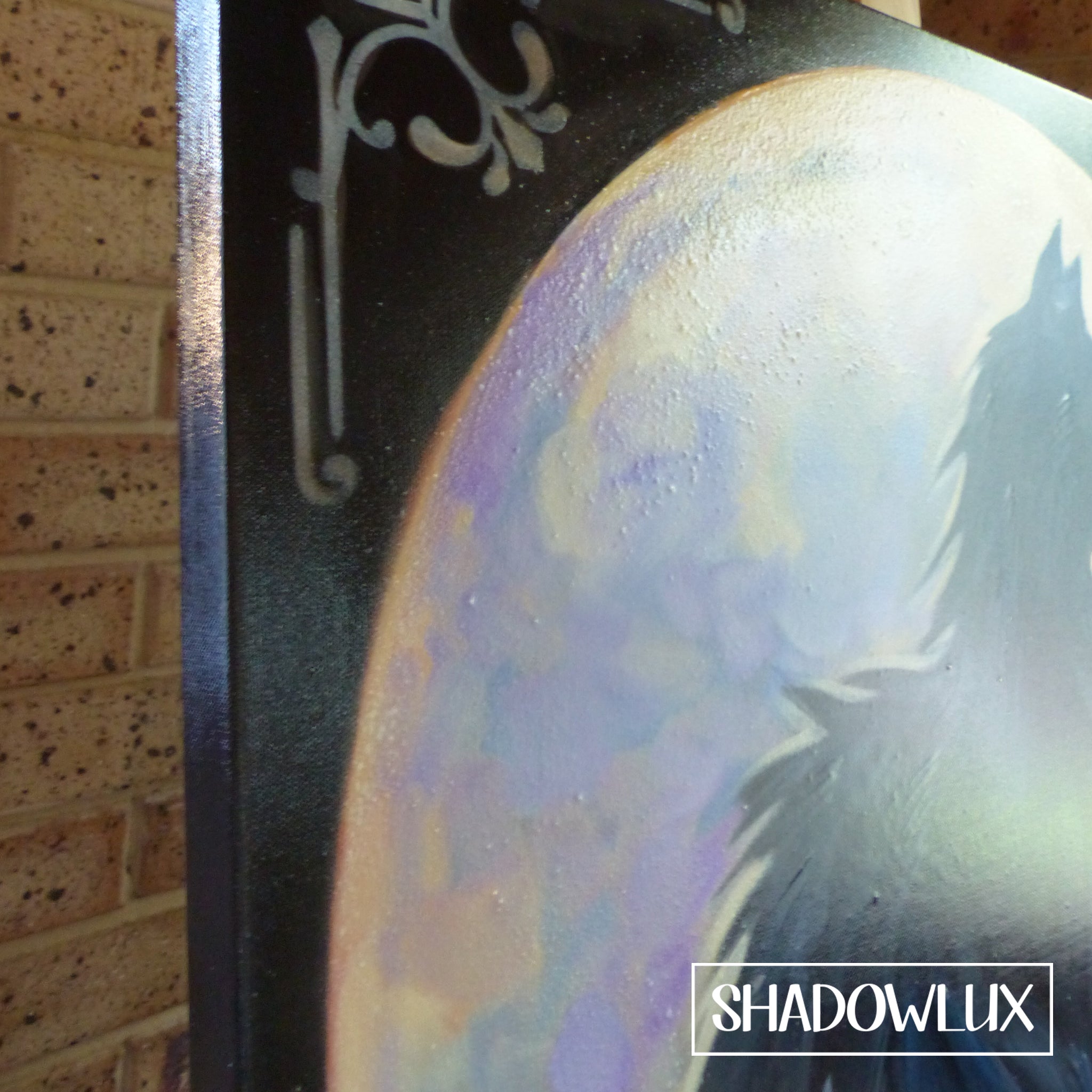 Glow in the Dark Art ~ Mischief ~ Black Cat and Moon ~ New Shadowlux Art
