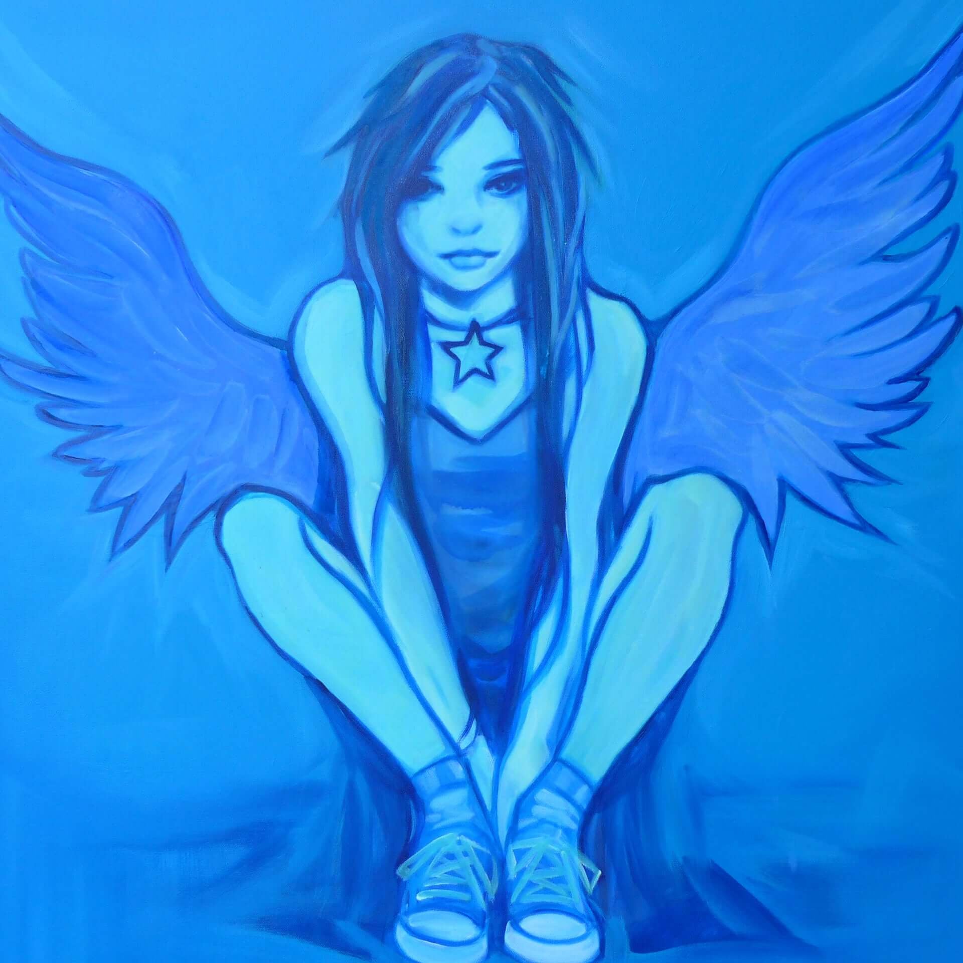 glowing in the dark angel painting