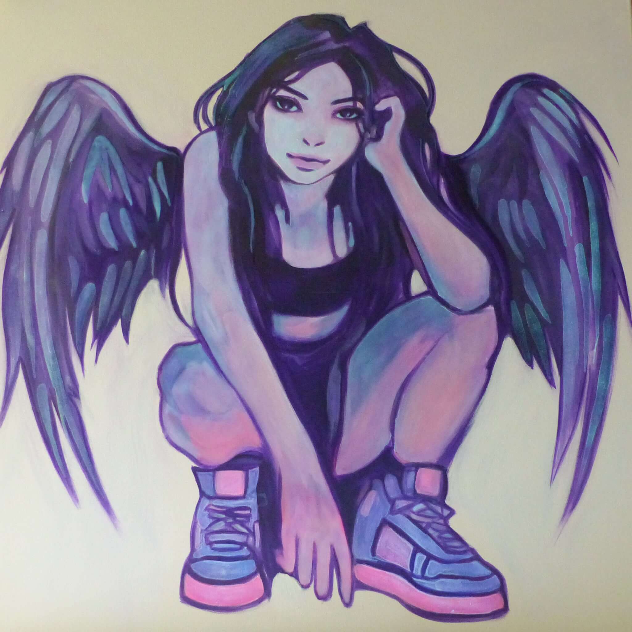 glow in the dark angel art