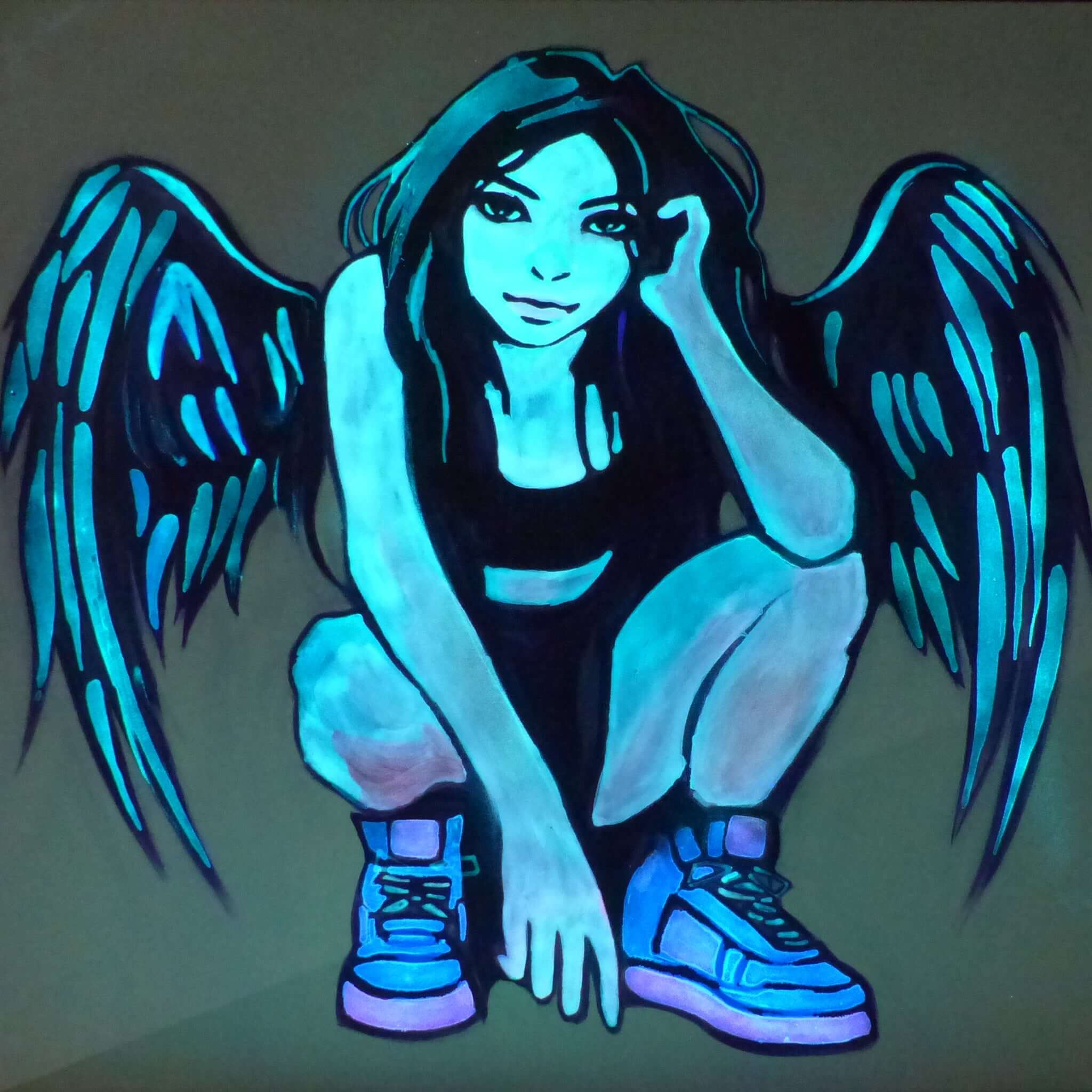 glowing angel girl art
