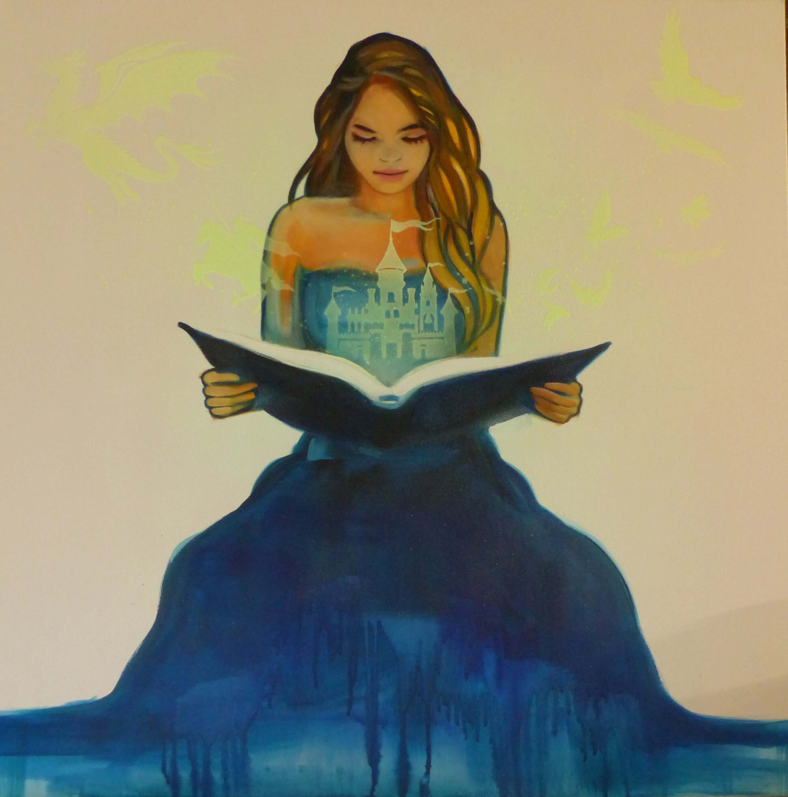 glow in the dark painting of story book art