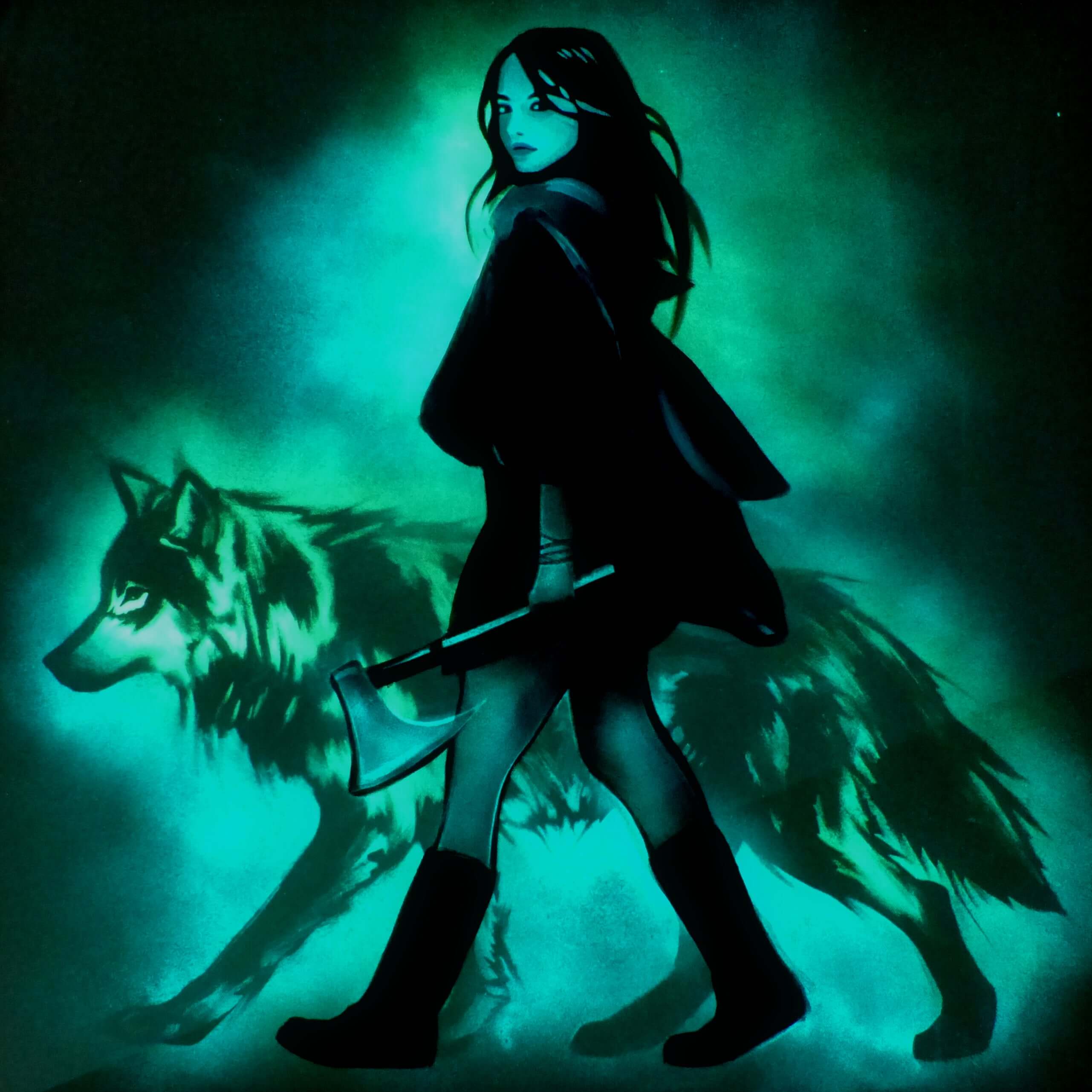 glow in the dark little red riding hood art