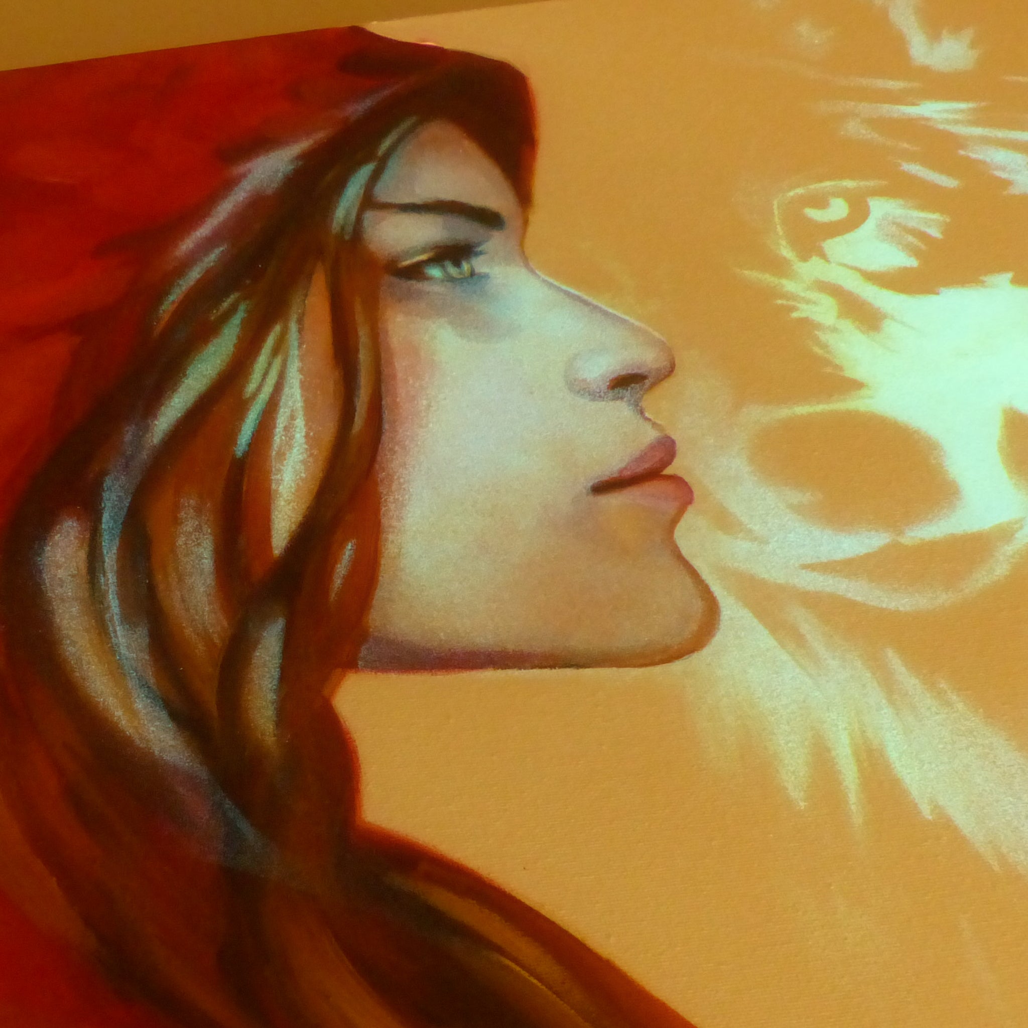 red riding hood glow in the dark art