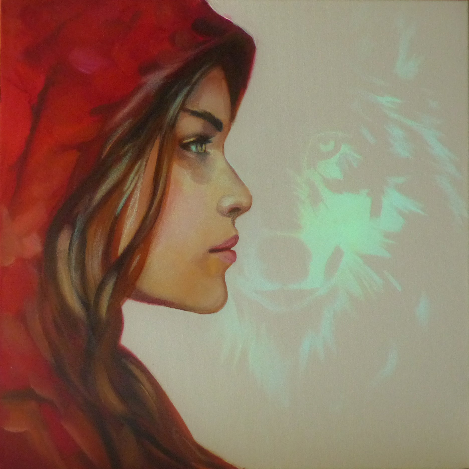 red riding hood glow in the dark art