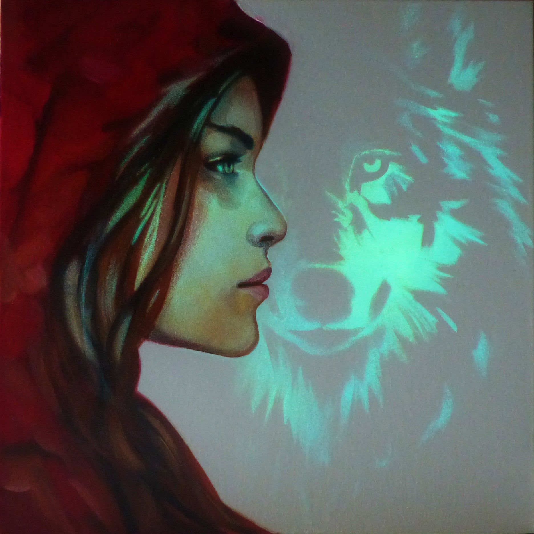 red riding hood glow in the dark art