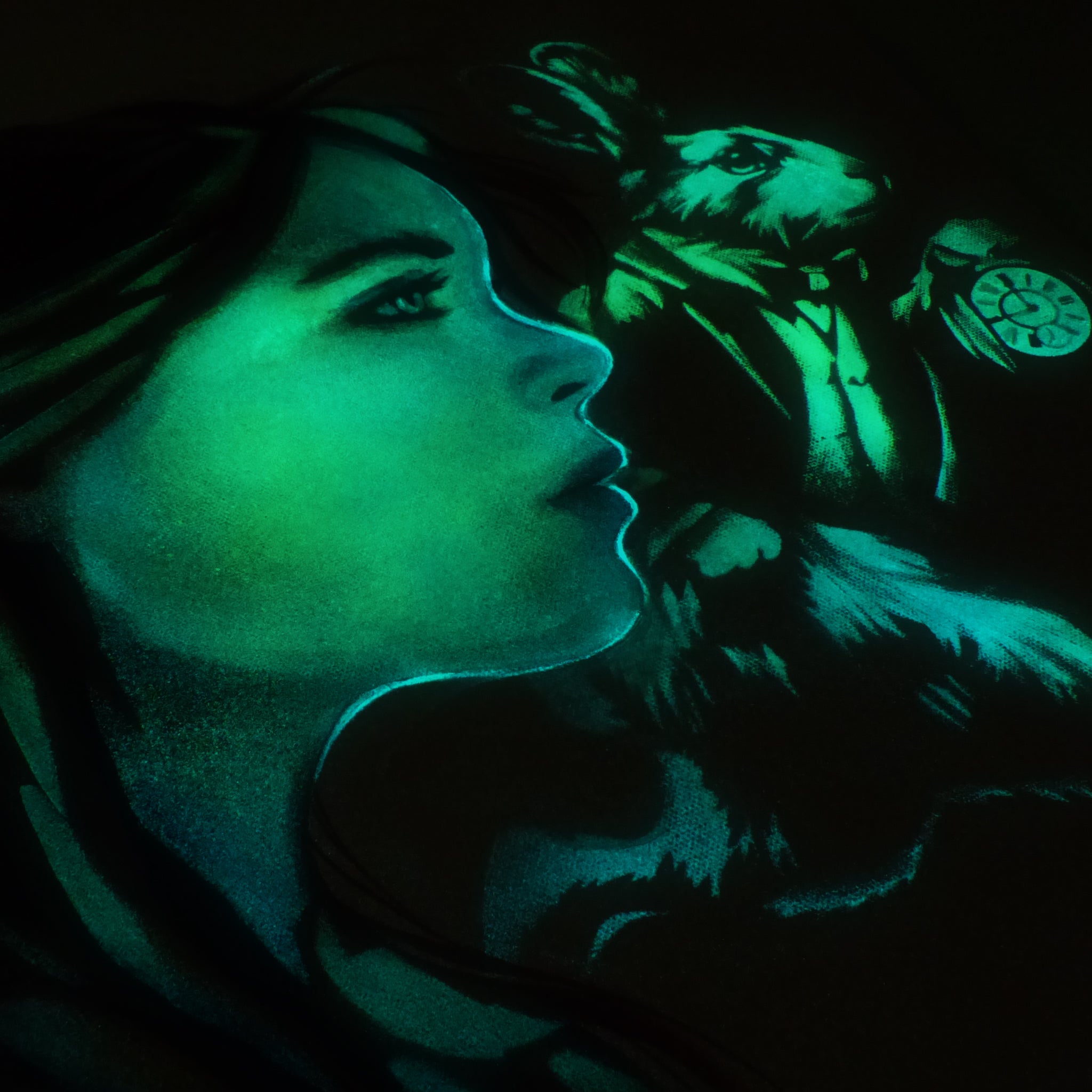 alice in wonderland glow in the dark art