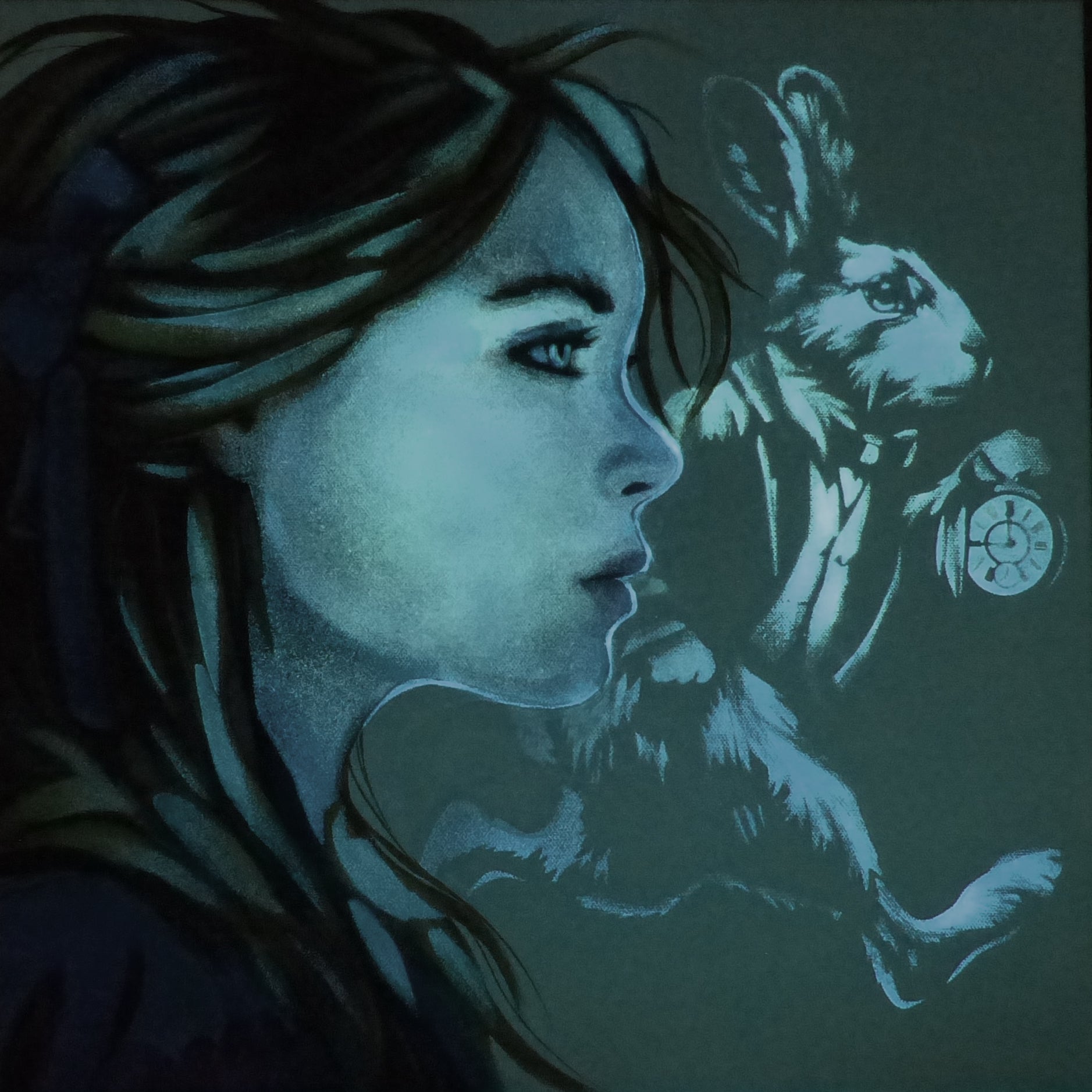 alice in wonderland glow in the dark art
