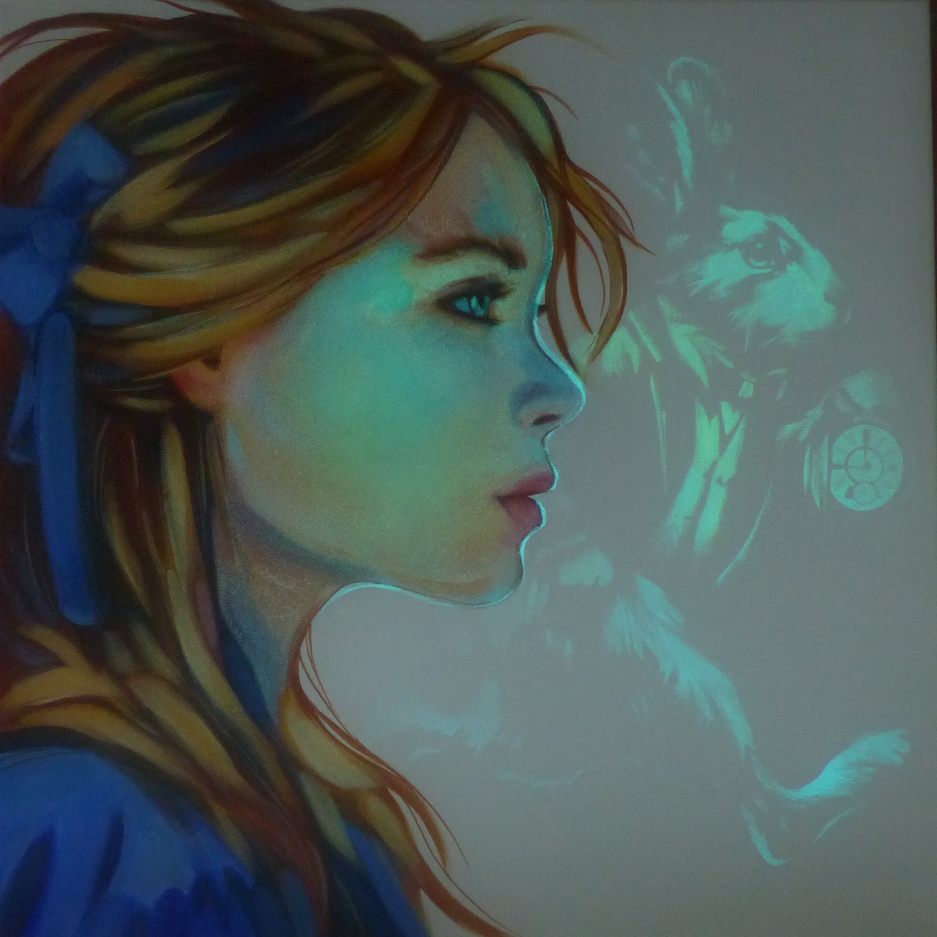 alice in wonderland glow in the dark art