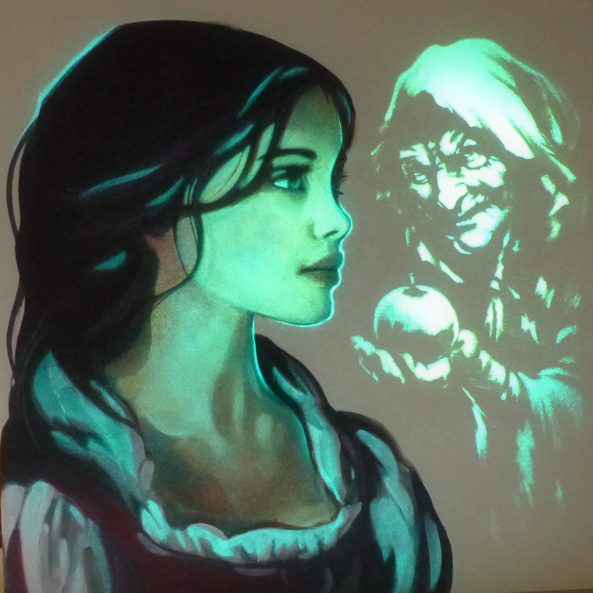 glow in the dark snow white art