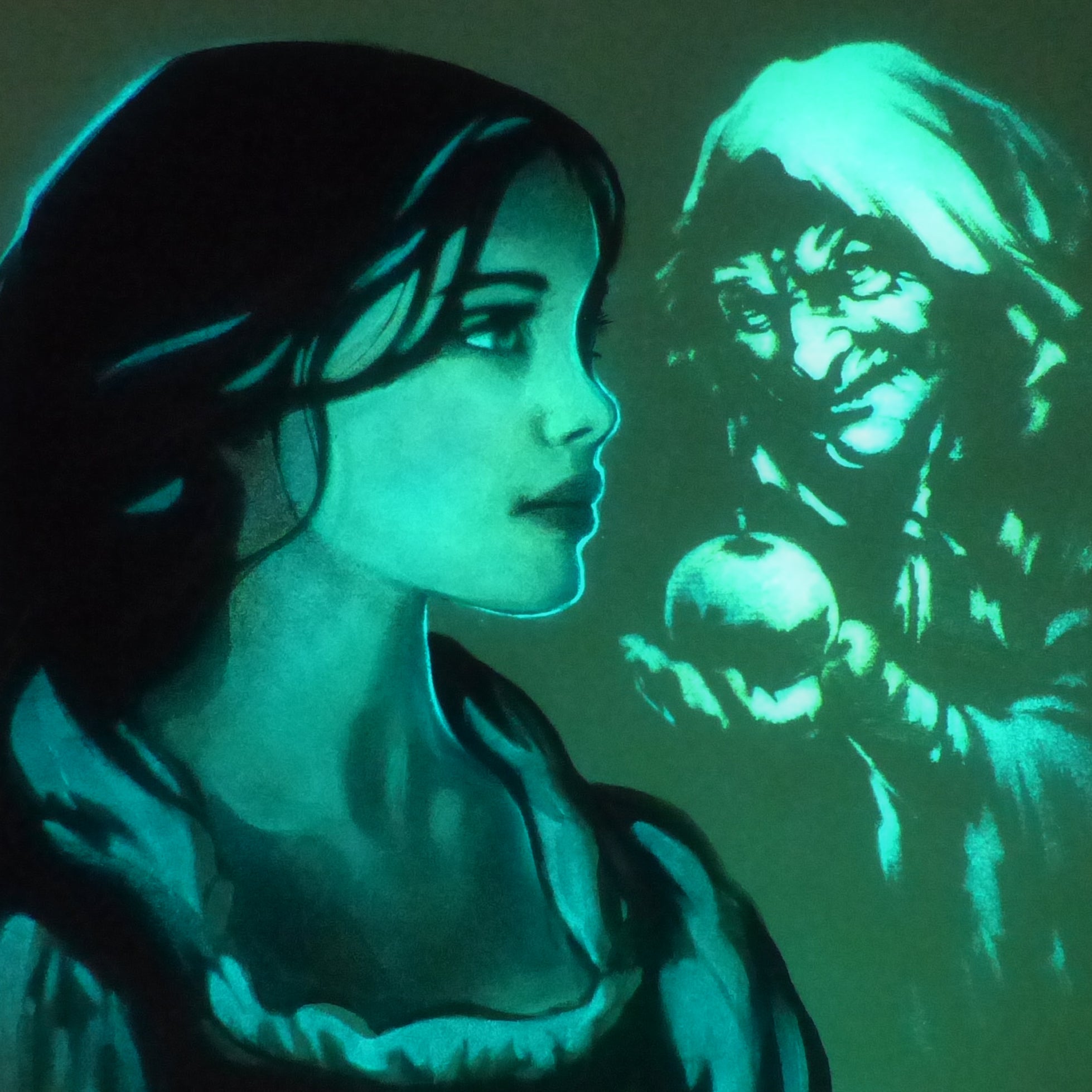 glow in the dark snow white art