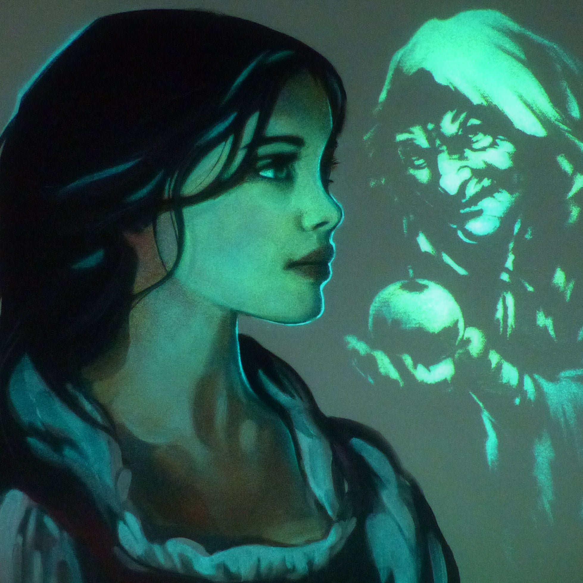 glow in the dark snow white art