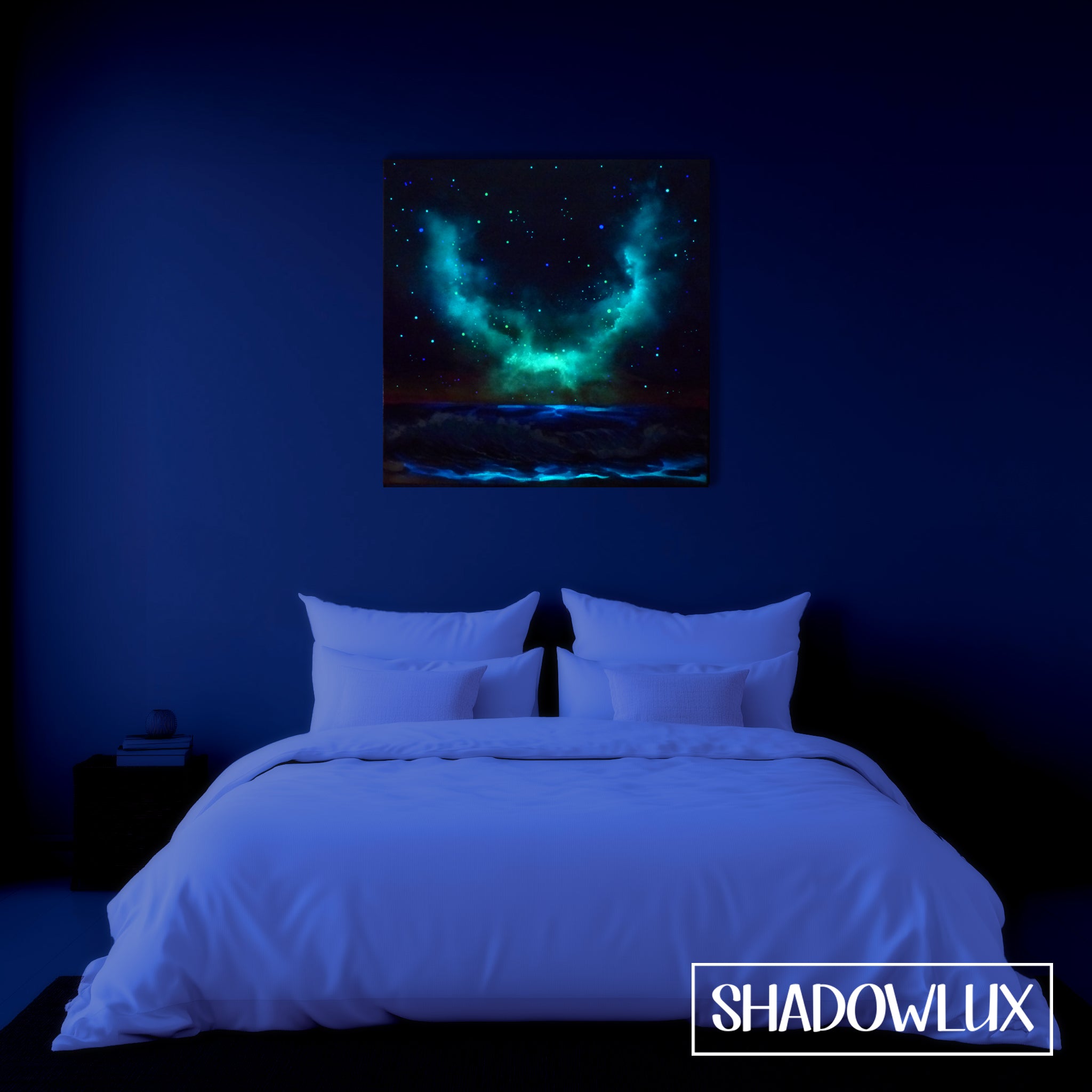 glow in the dark nebula beach art