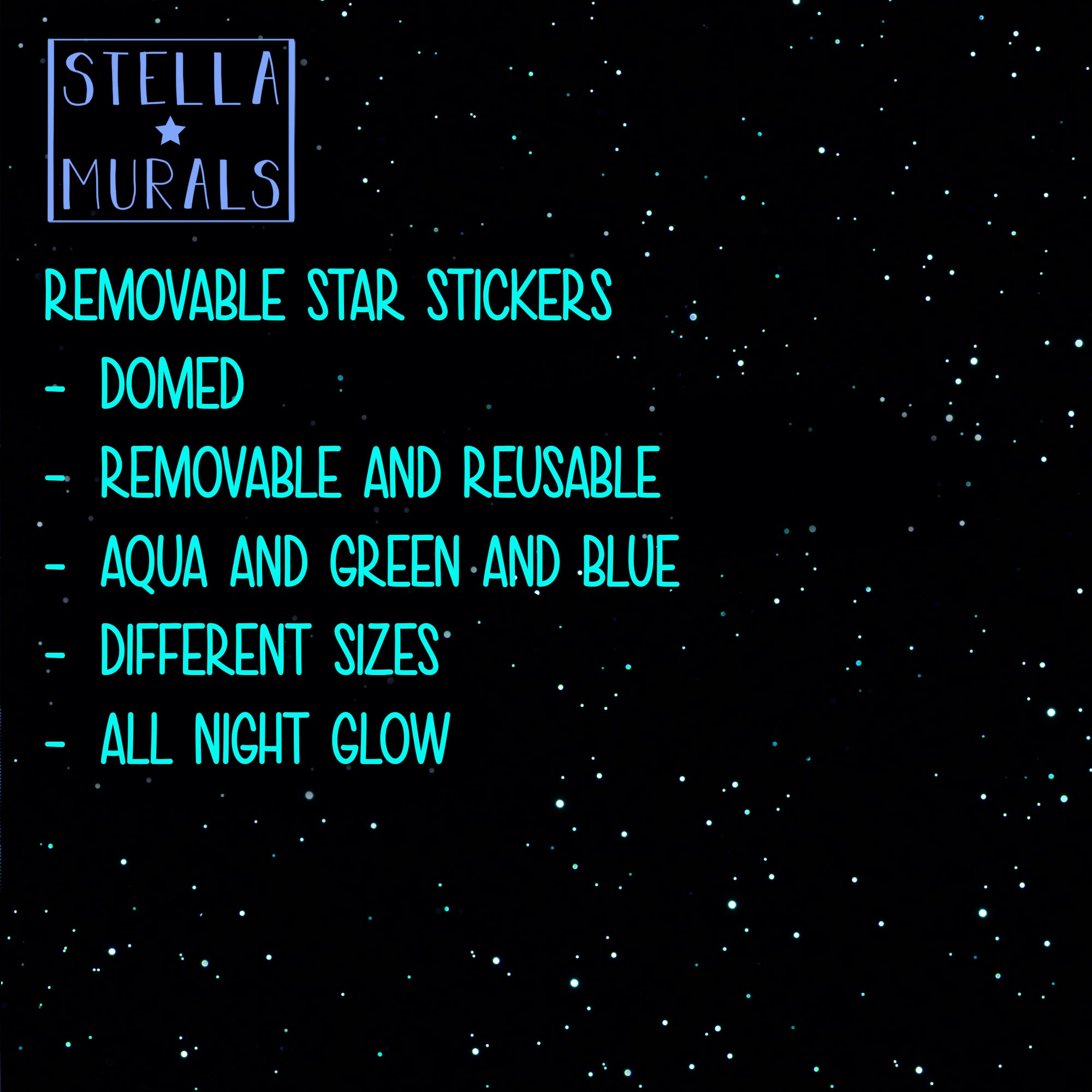 Glow in the Dark Star Ceiling | XL Ombre Moon | Clear Vinyl