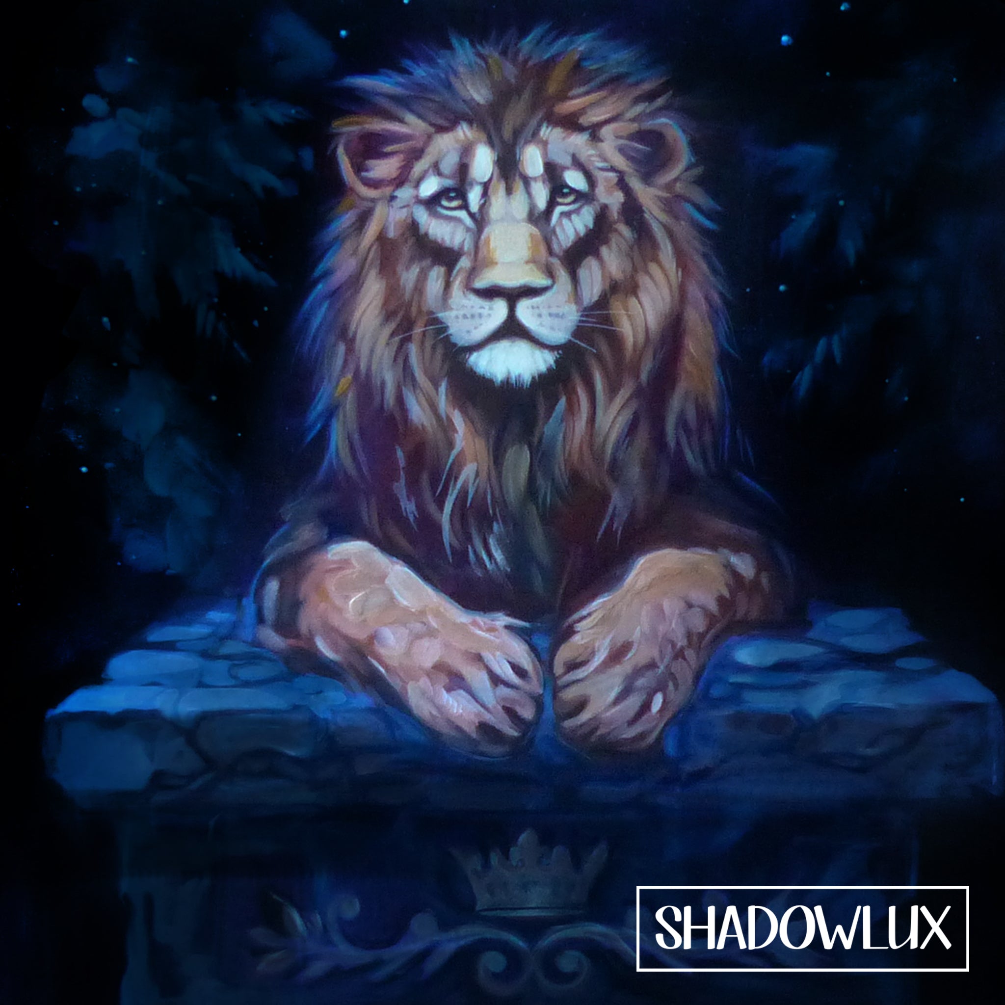 glow in the dark lion art