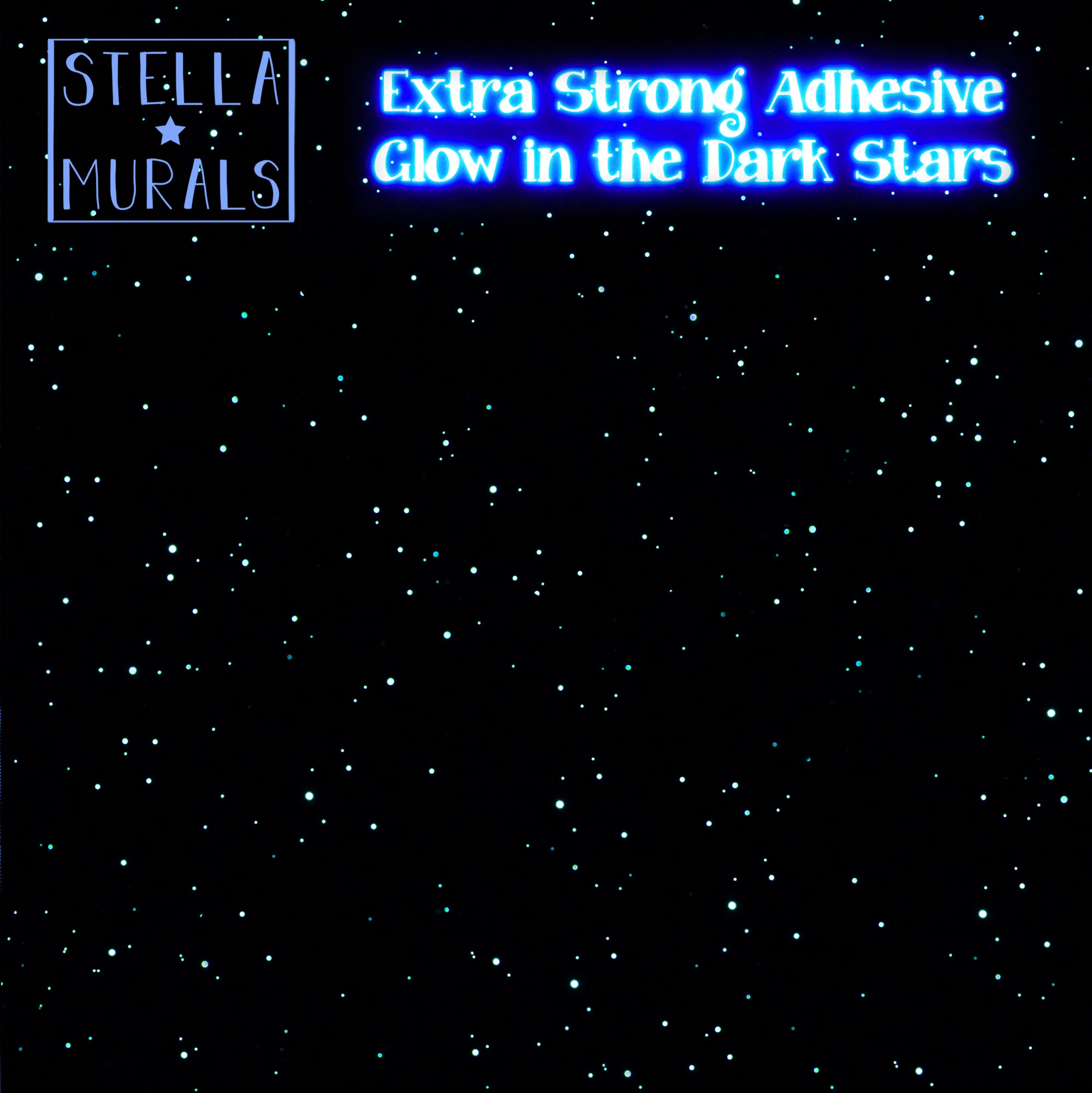 permanent glow in the dark stars with high tack adhesive on the ceiling