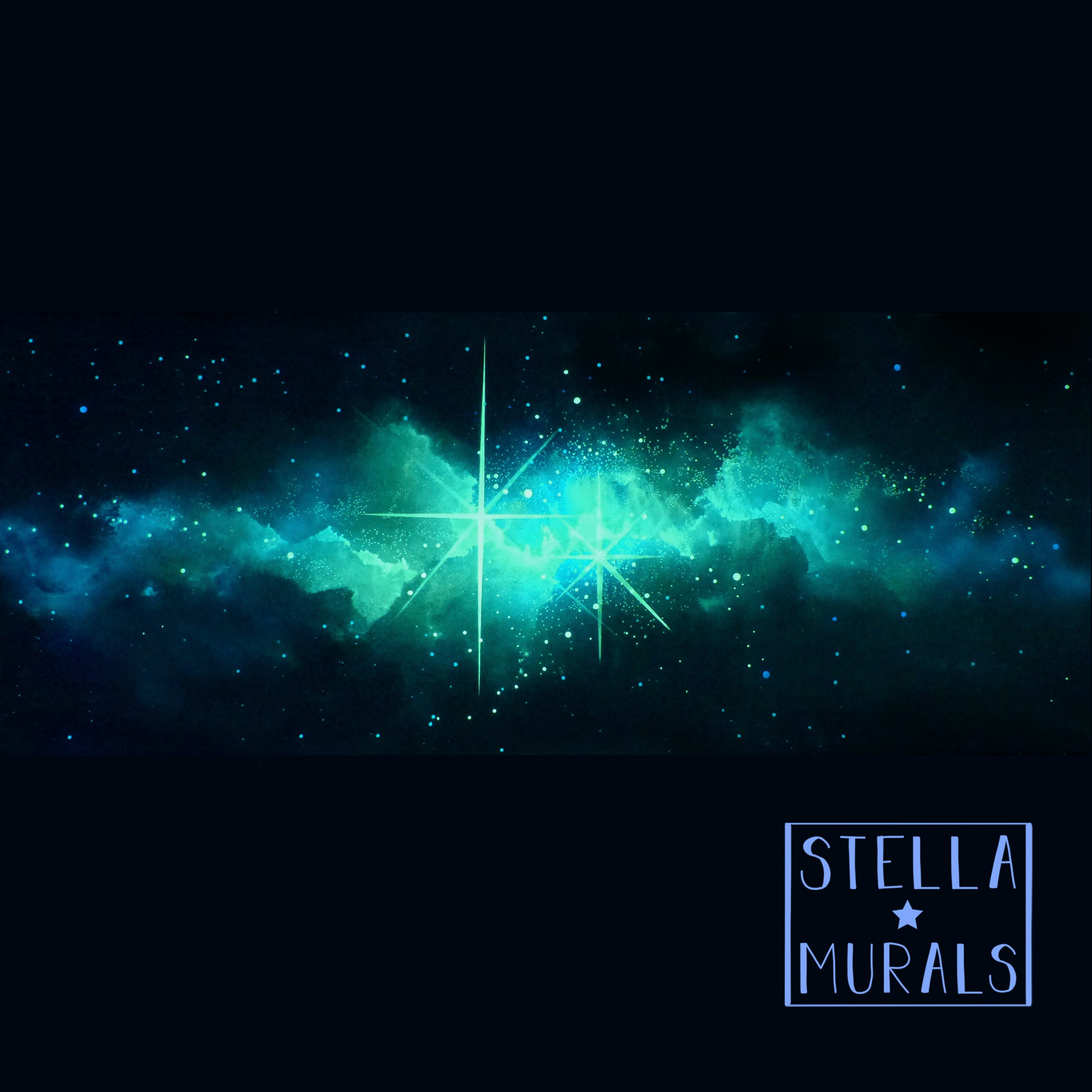glow in the dark nebula and stars decal for bedroom wall
