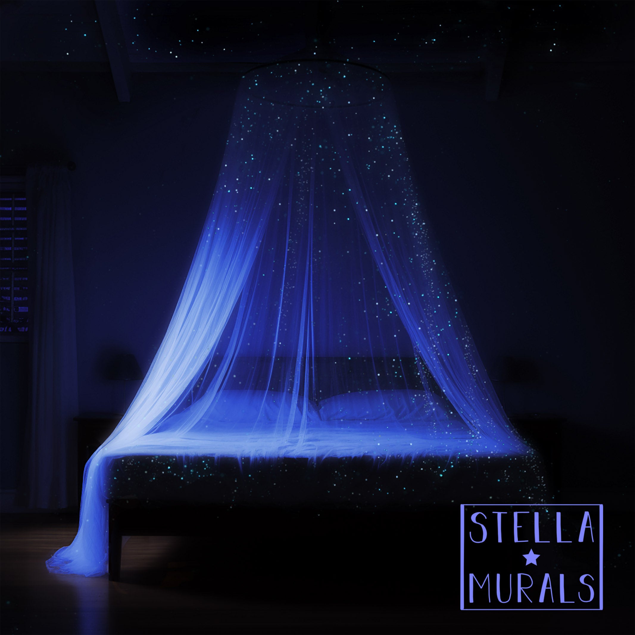 glow in the dark star bed canopy