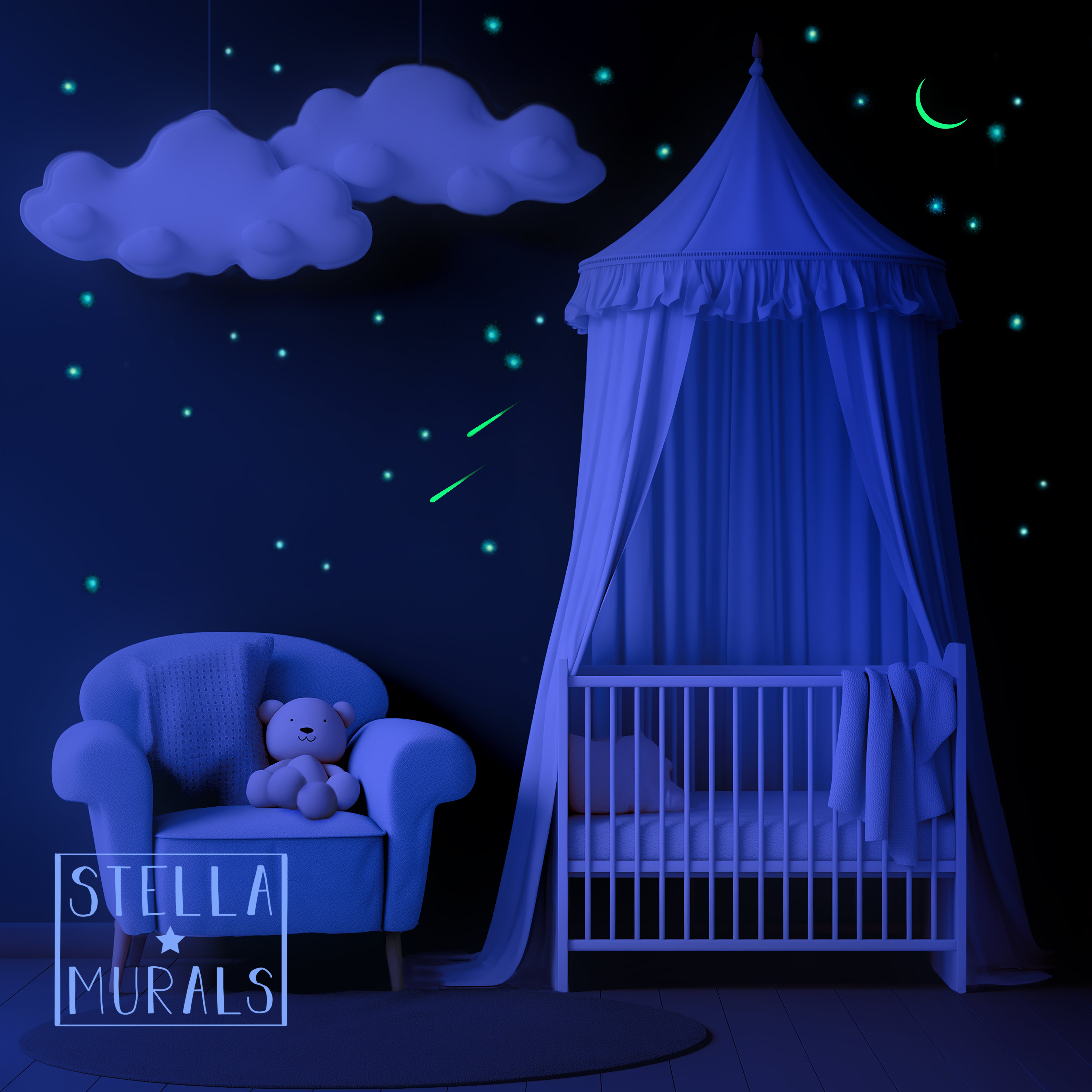 moon glow in the dark stars for baby room