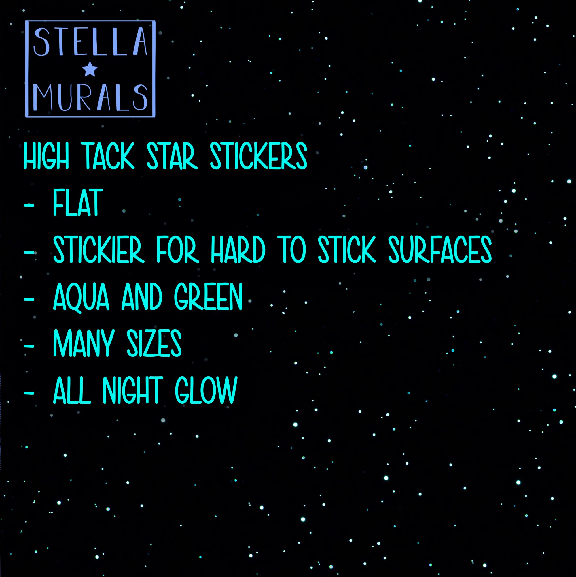 Glow in the Dark Star Ceiling | XL Ombre Moon | Clear Vinyl