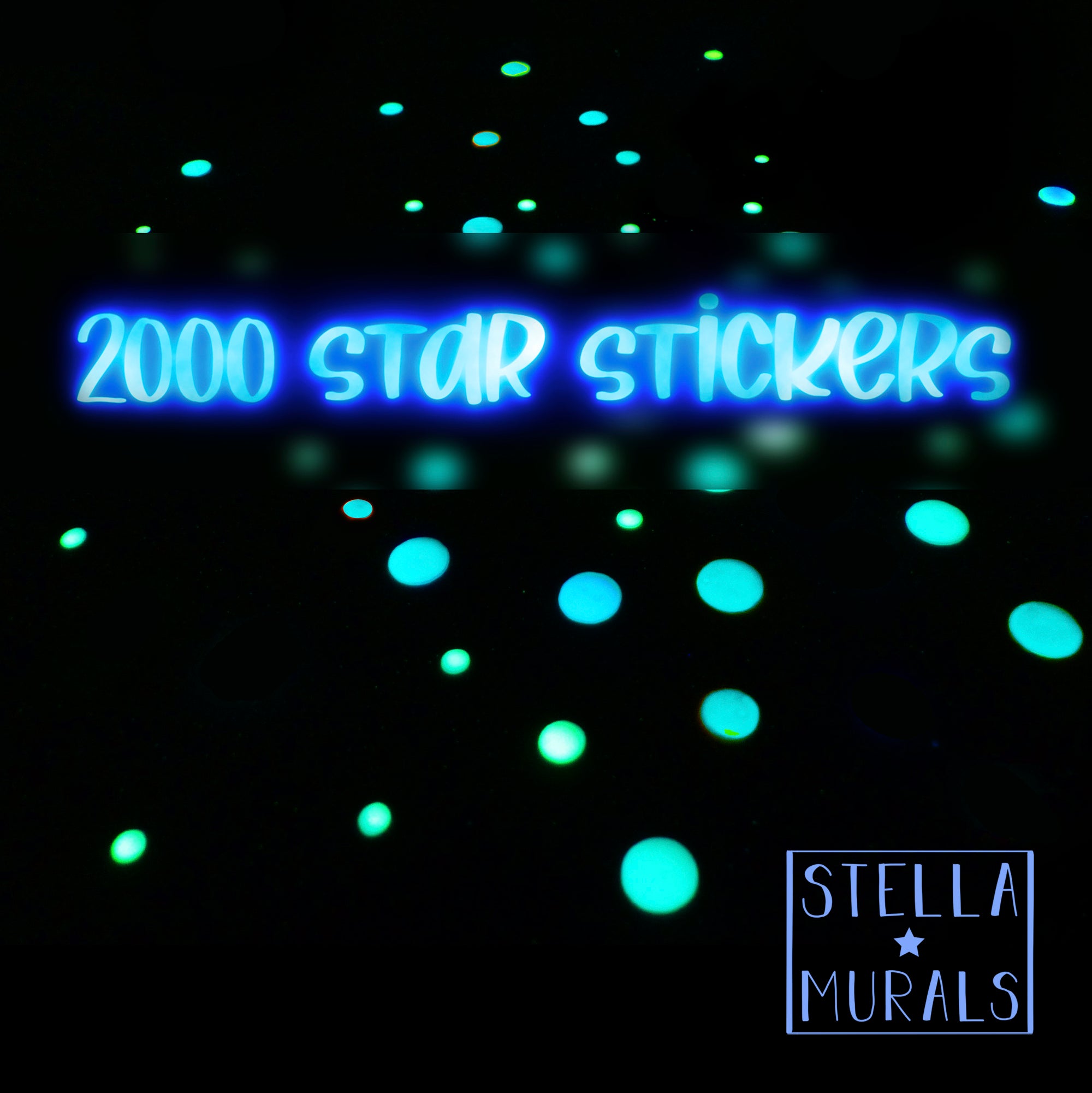 Glow in the Dark Star Stickers | 2000 High-Tack Adhesive Stars