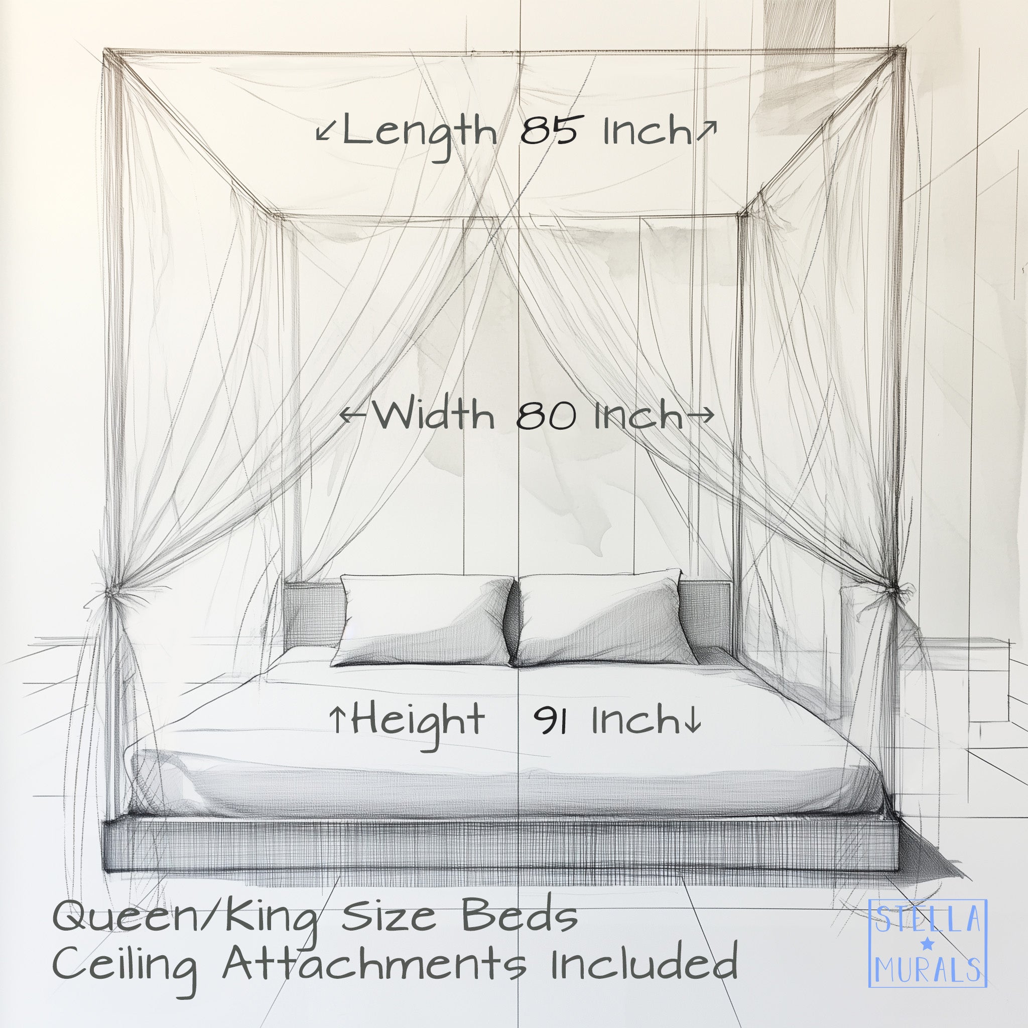 glow in the dark four poster bed canopy large king size