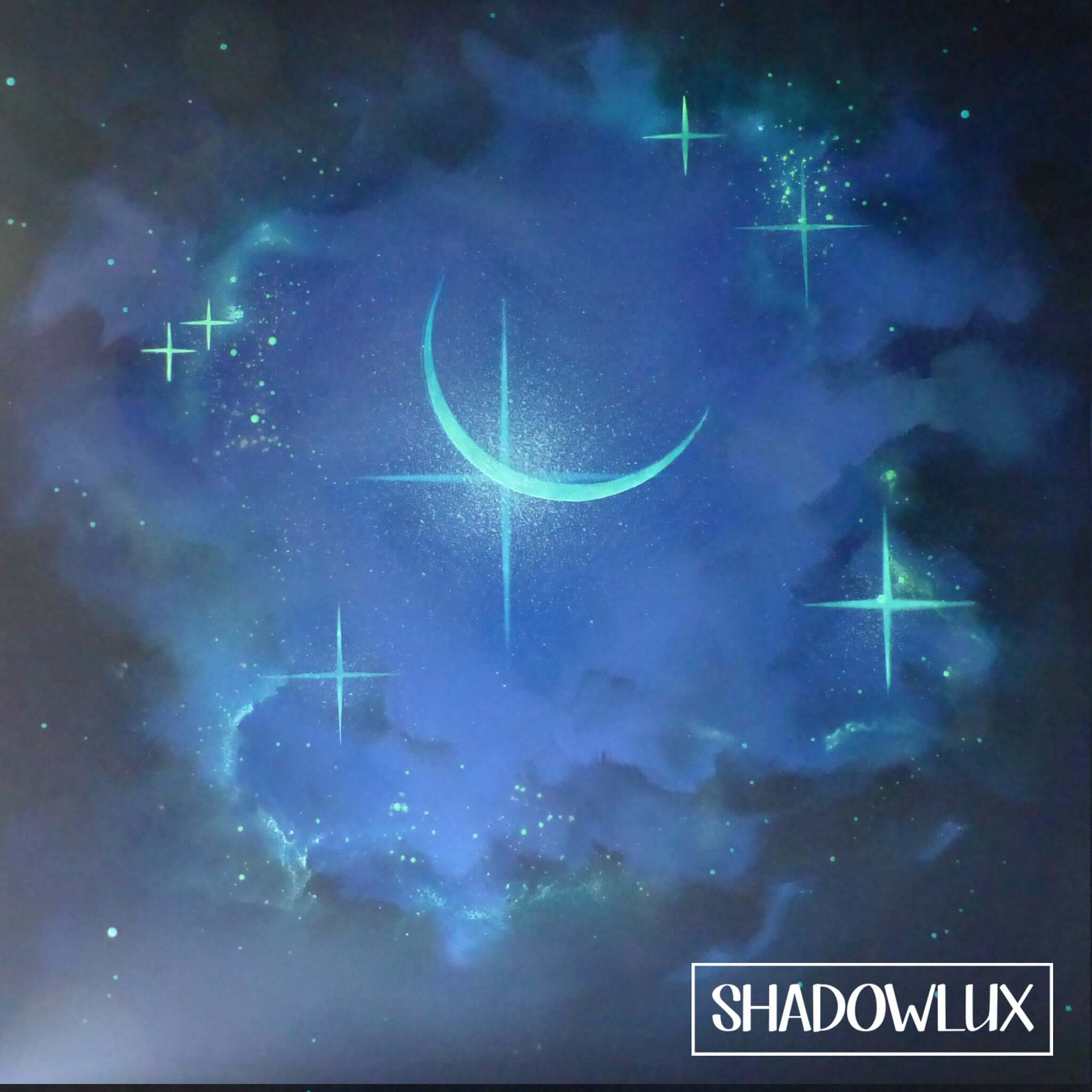 glow in the dark crescent moon art