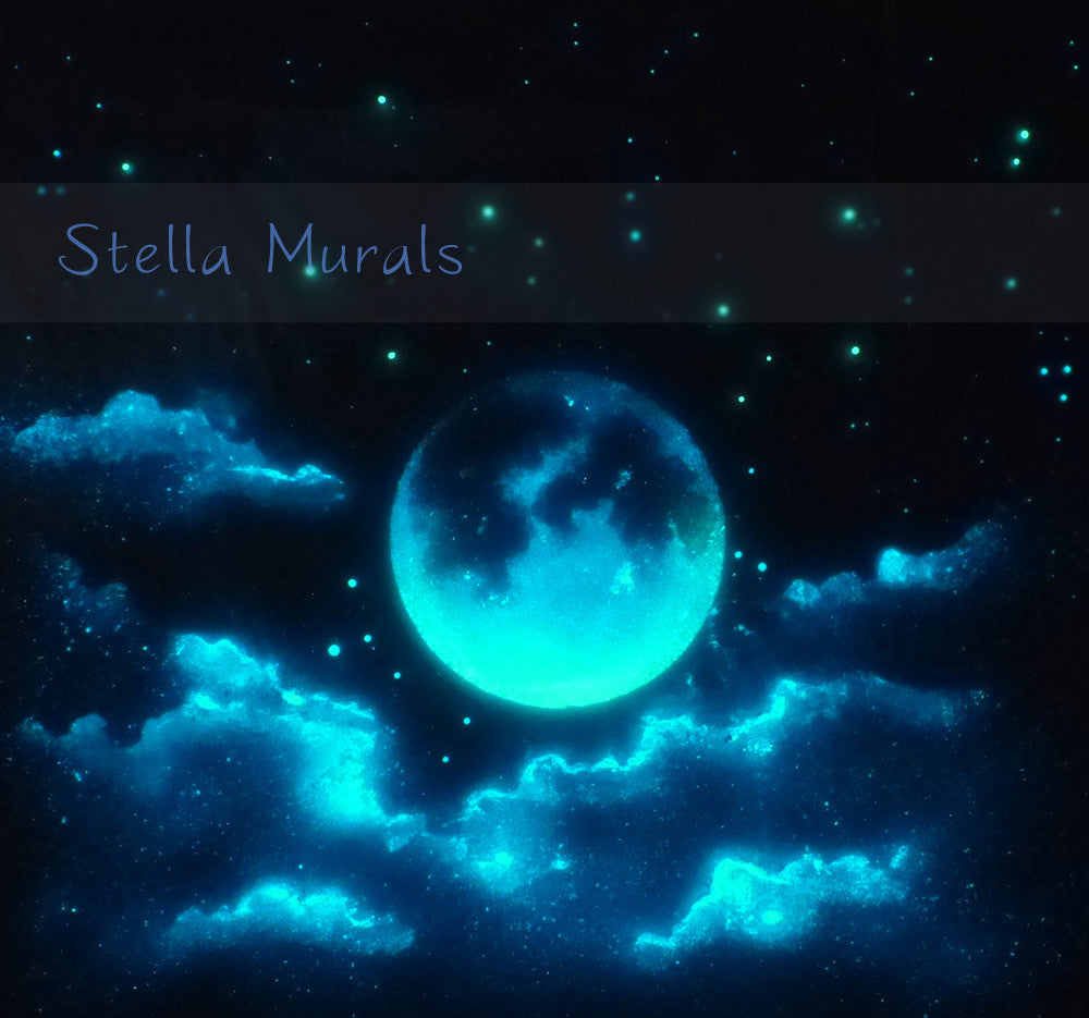 Glow in the dark moon and clouds