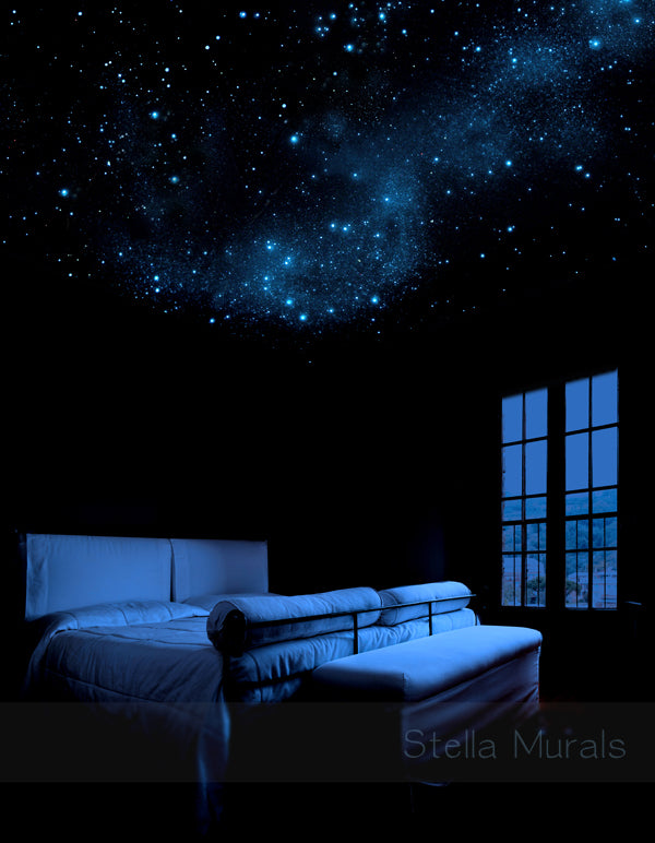 glow in the dark star mural on location in New Zealand ~ Star ceiling