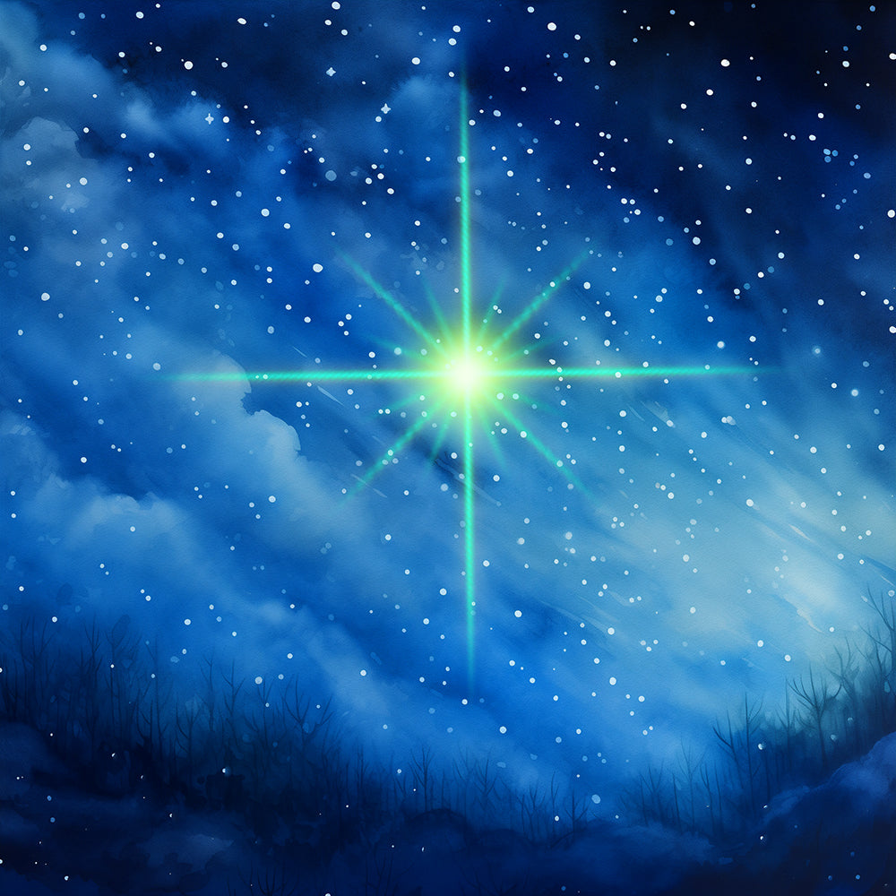 sirius glowing with green light as a rainbow star when it is close to the horizon