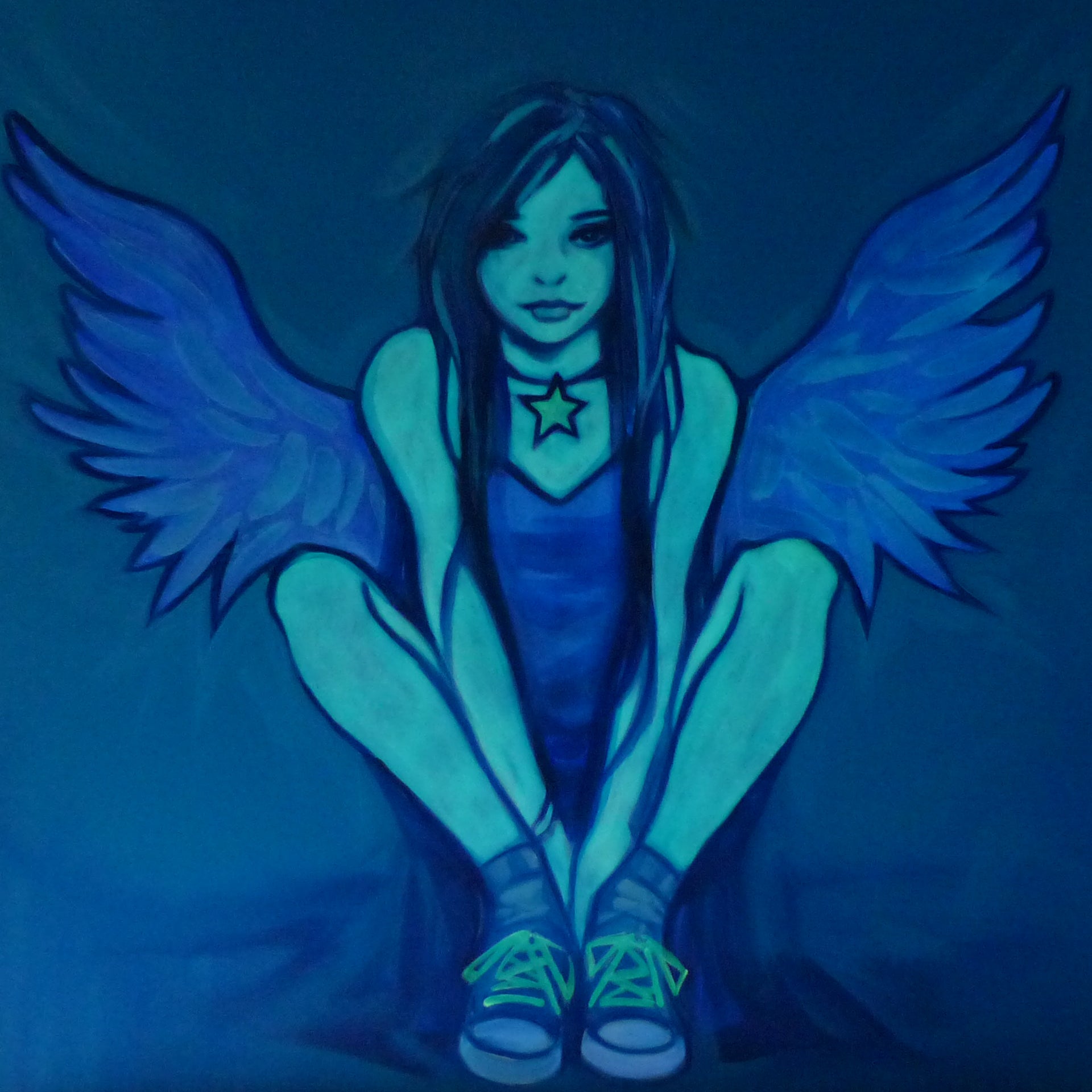 glow in the dark angel art