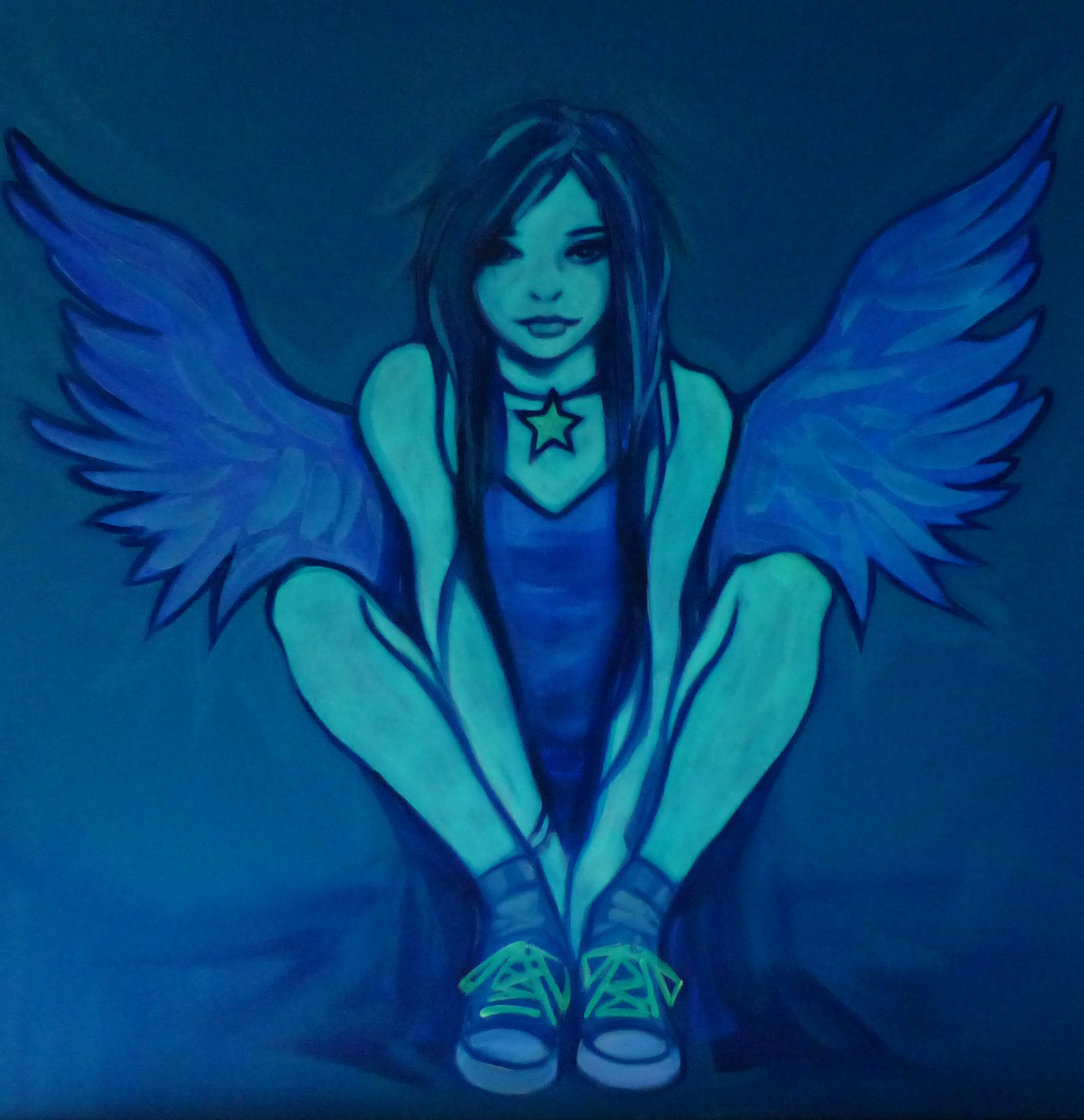 glow in the dark angel art