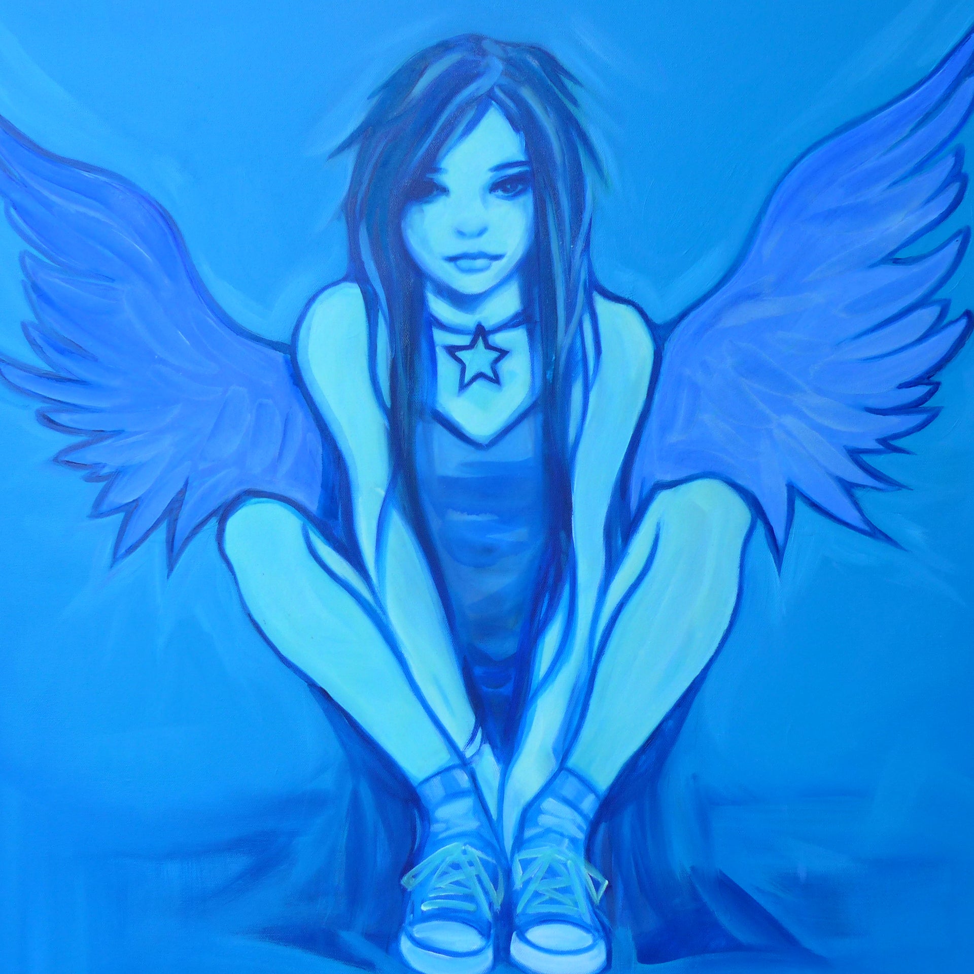 glowing in the dark angel painting 
