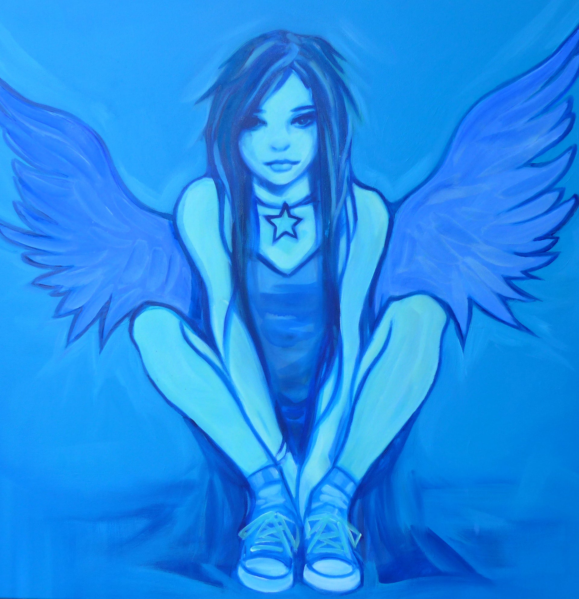 glowing in the dark angel painting 