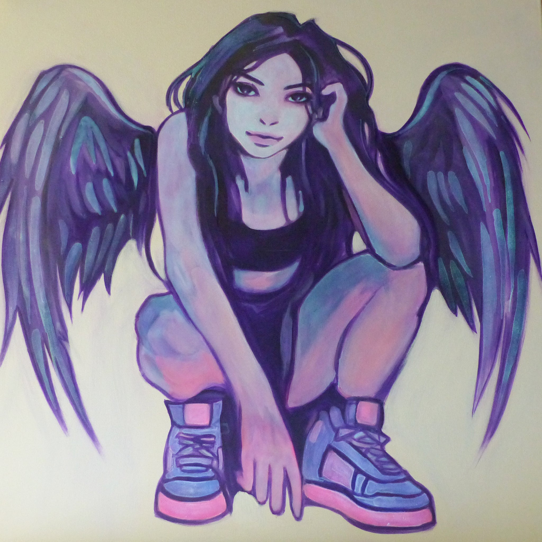 glow in the dark angel art