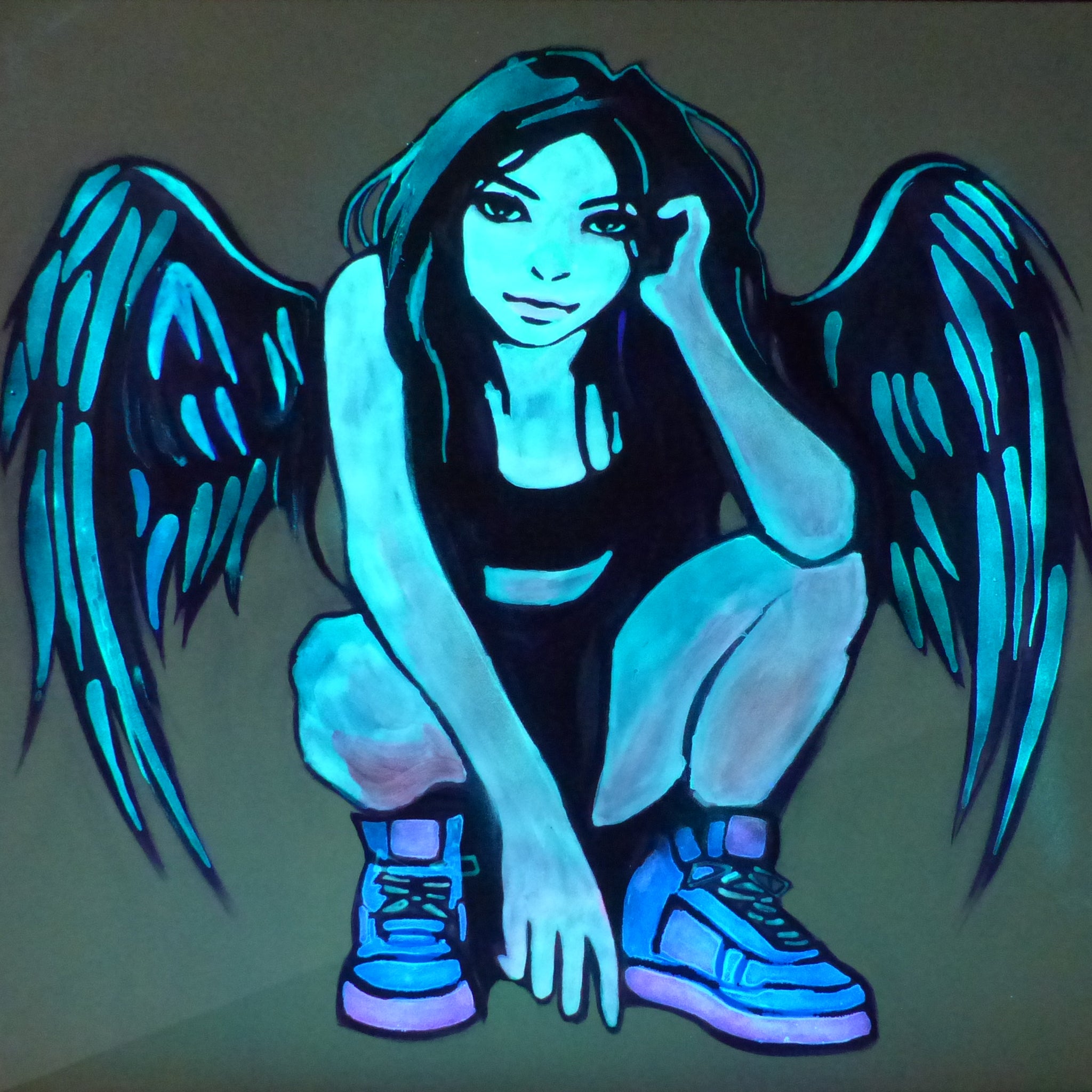glowing angel girl art