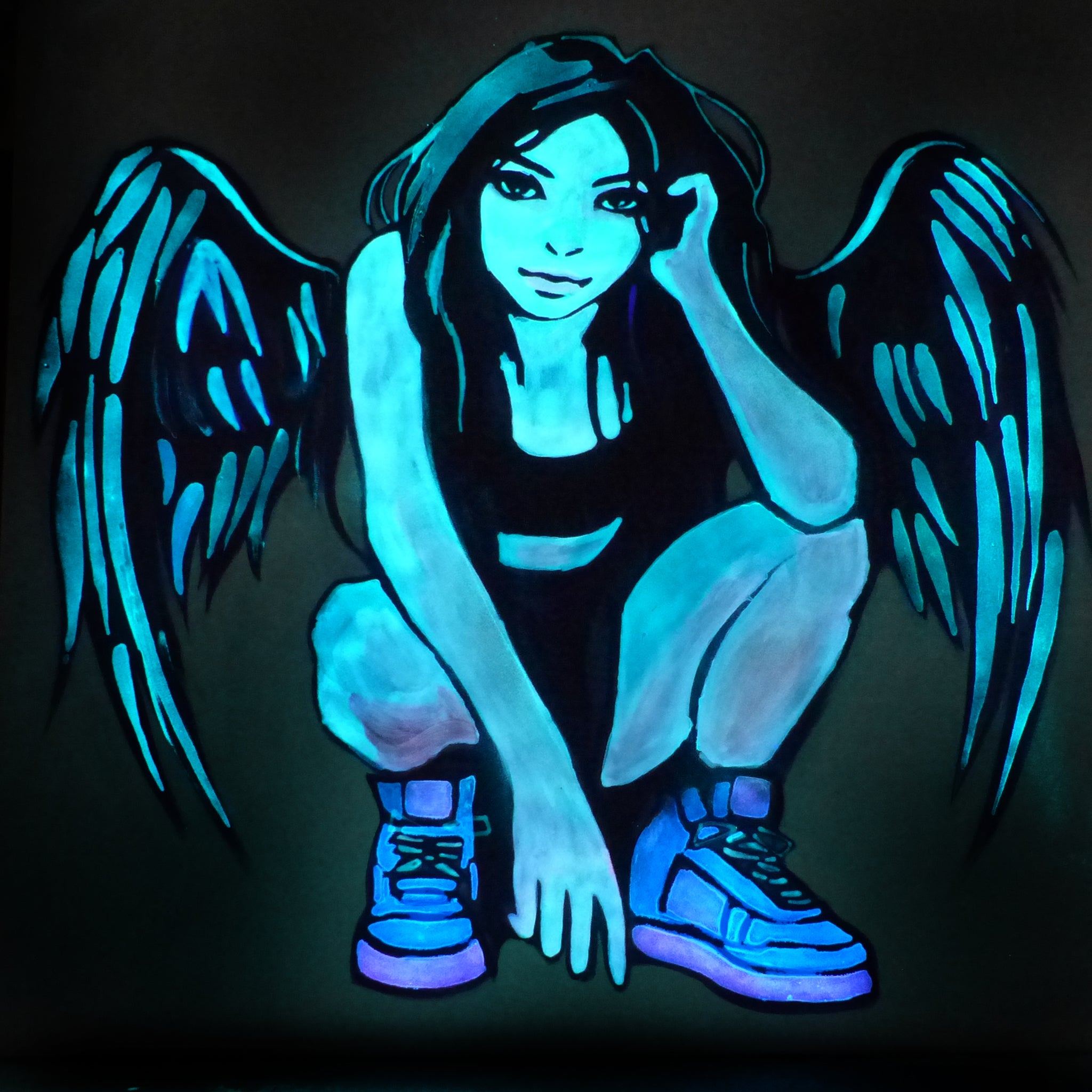 glowing angel girl art