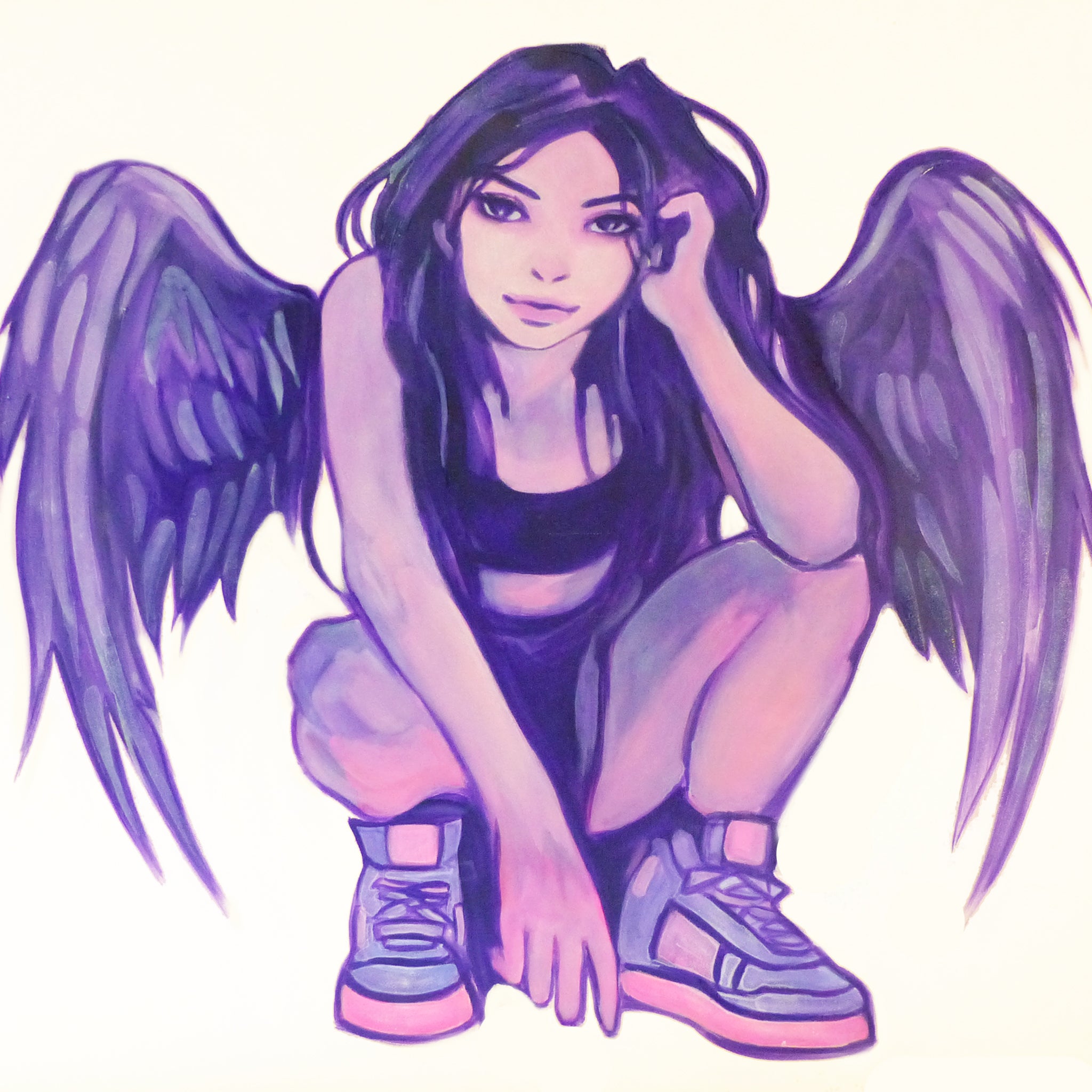 glow in the dark angel painting
