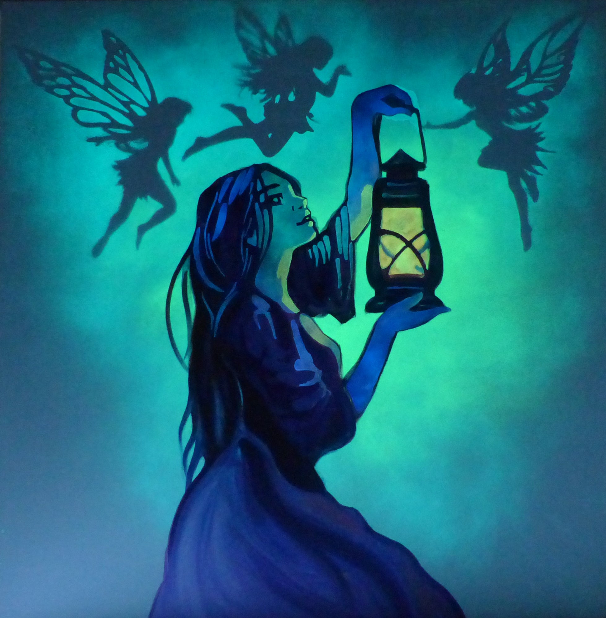 glow in the dark fairy painting 