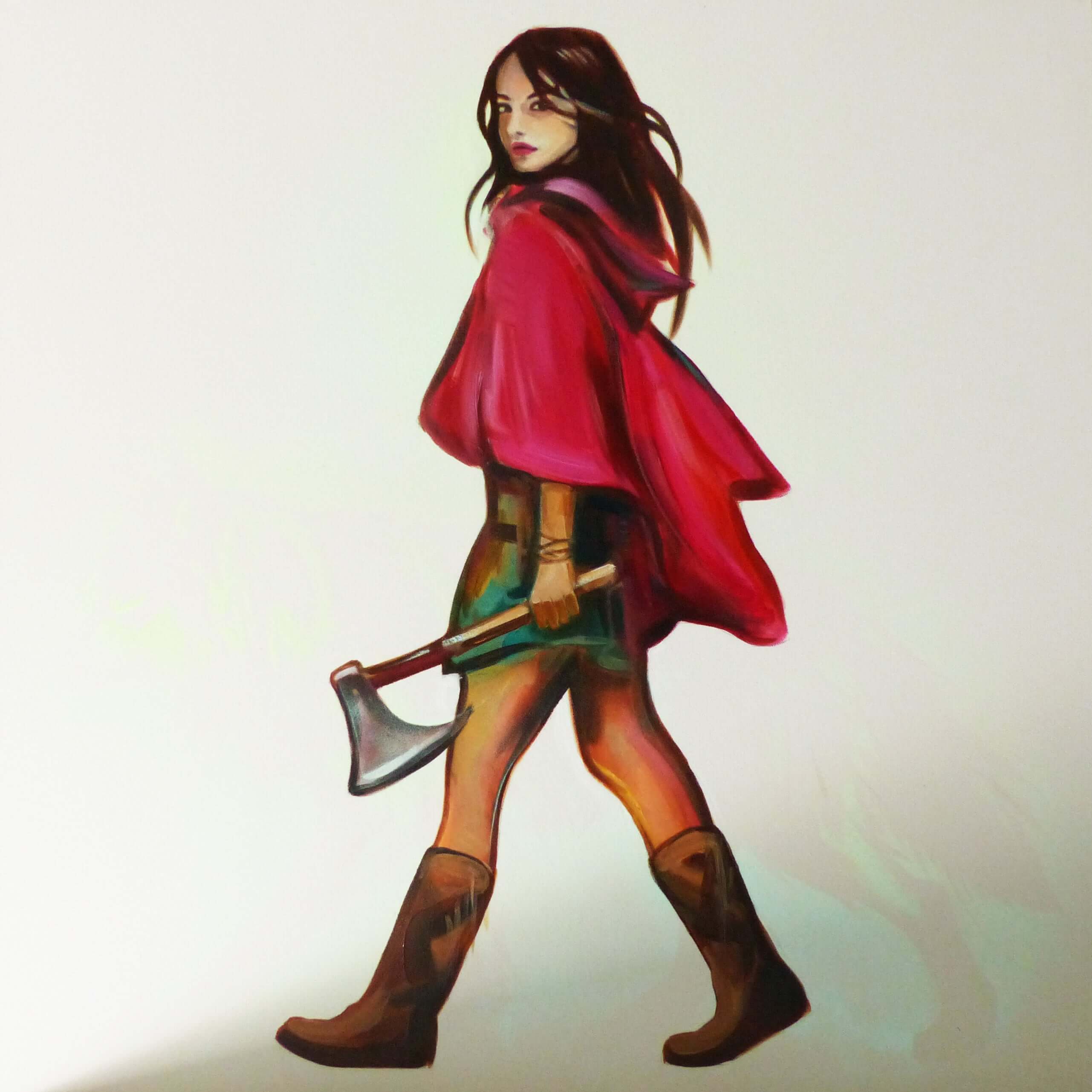 glow in the dark little red riding hood art 
