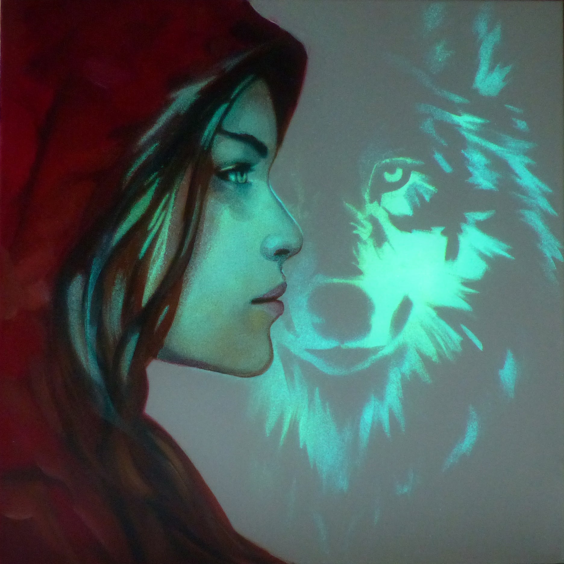 red riding hood glow in the dark art 