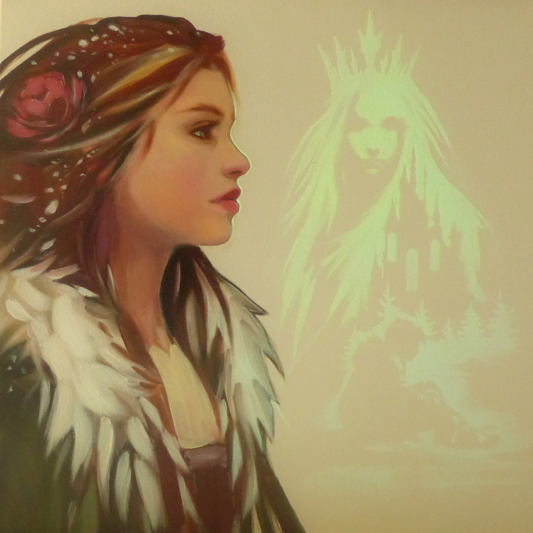 glow in the dark gerda and the snow queen painting