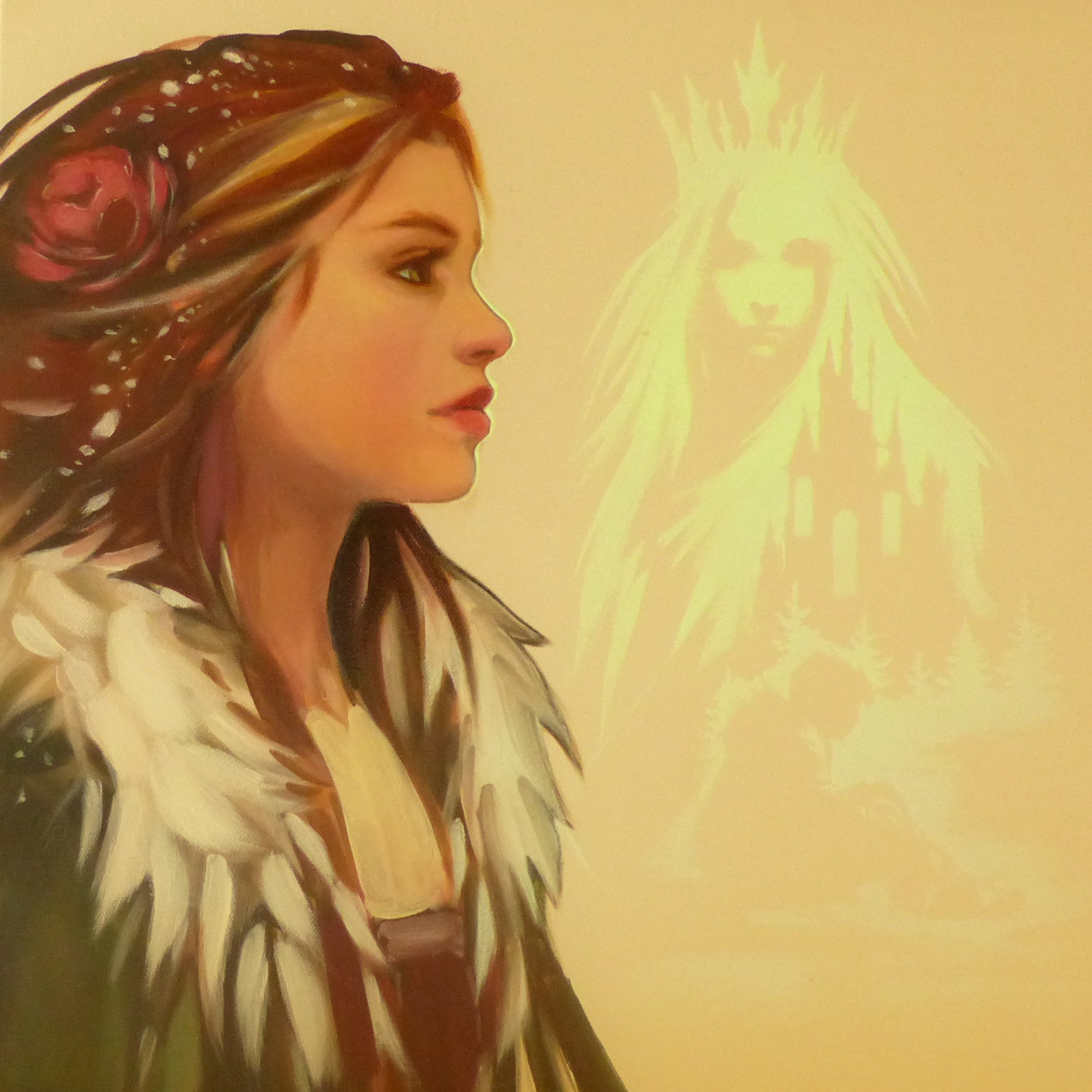 glow in the dark gerda and the snow queen painting