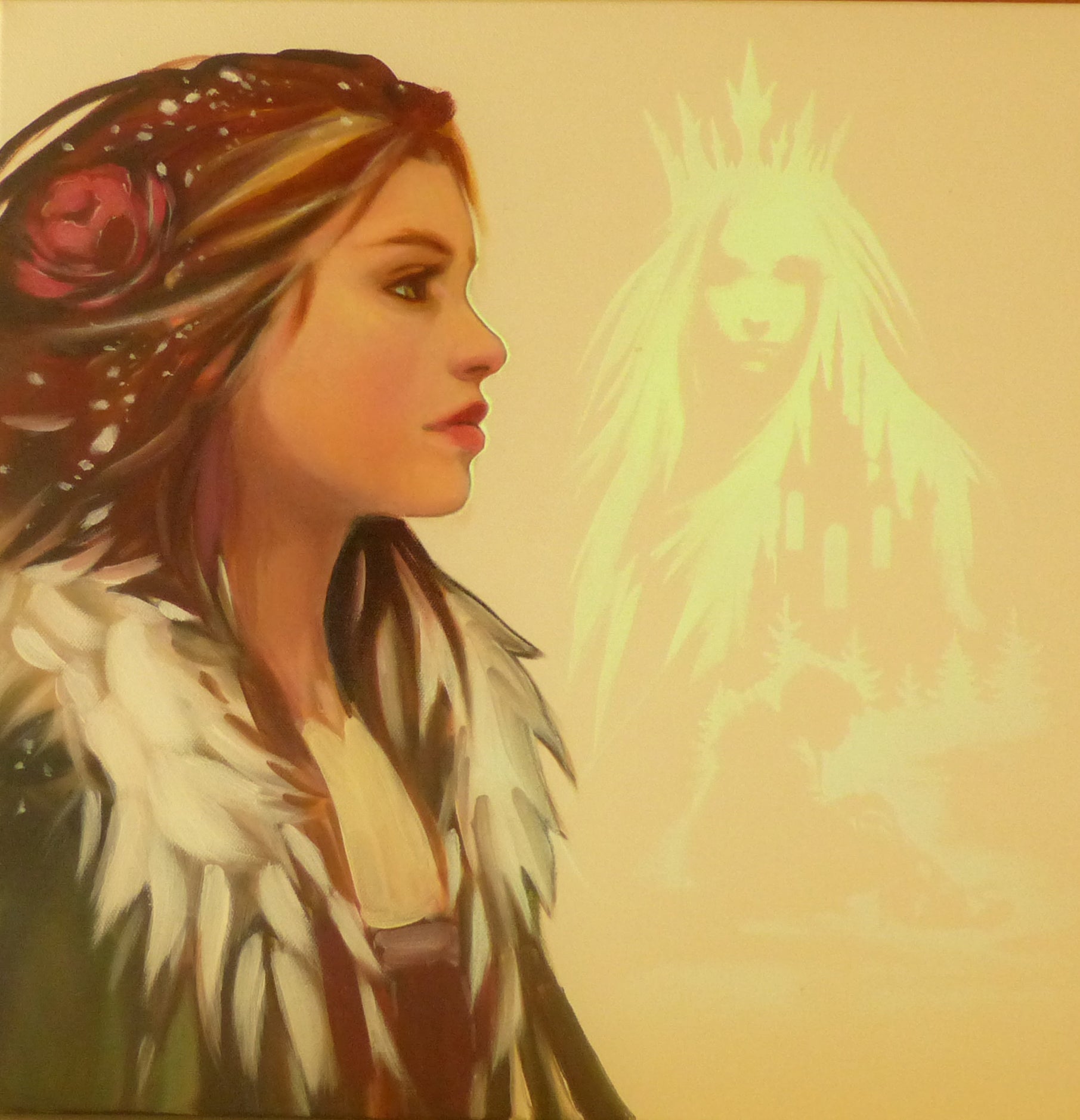 glow in the dark gerda and the snow queen painting