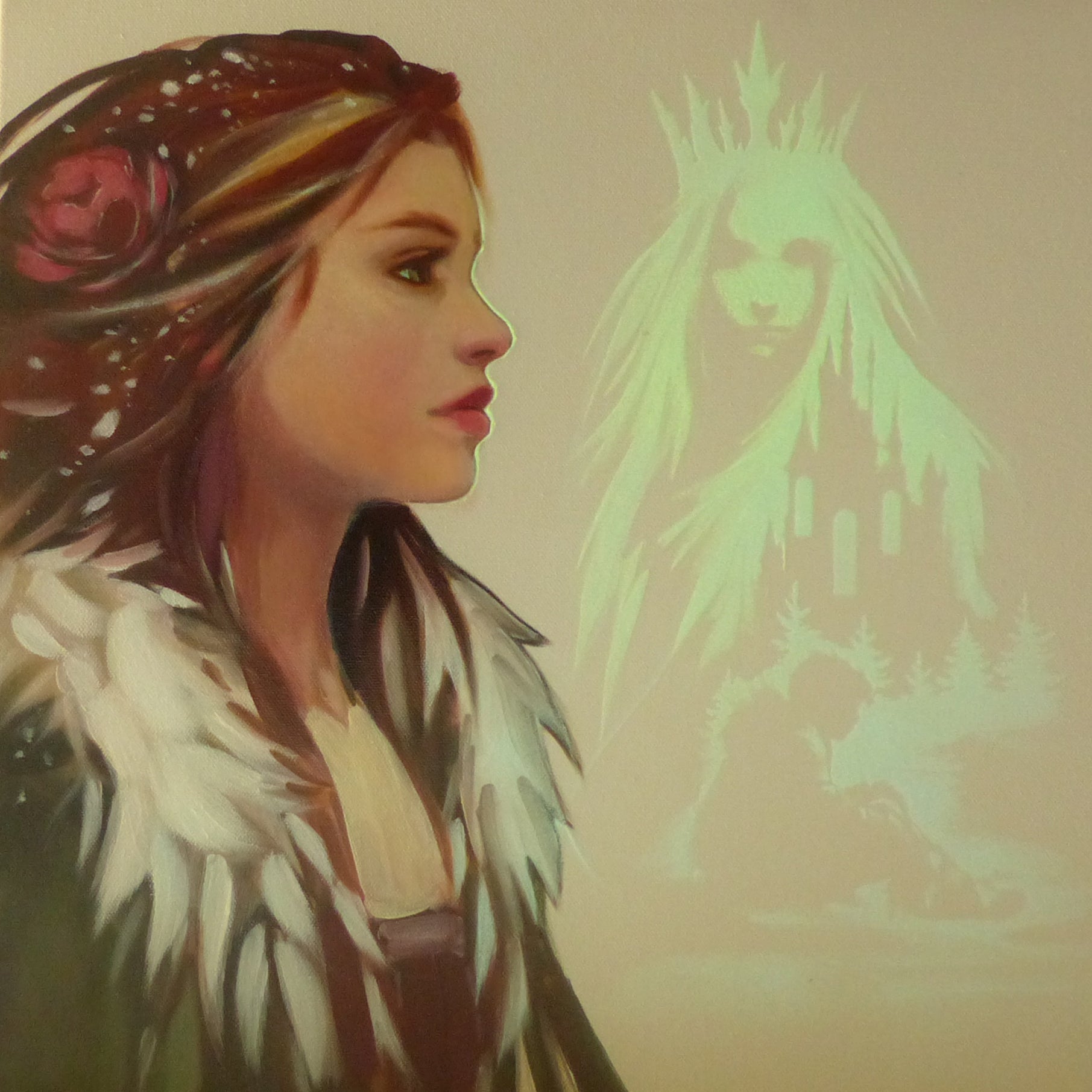 glow in the dark gerda and the snow queen painting