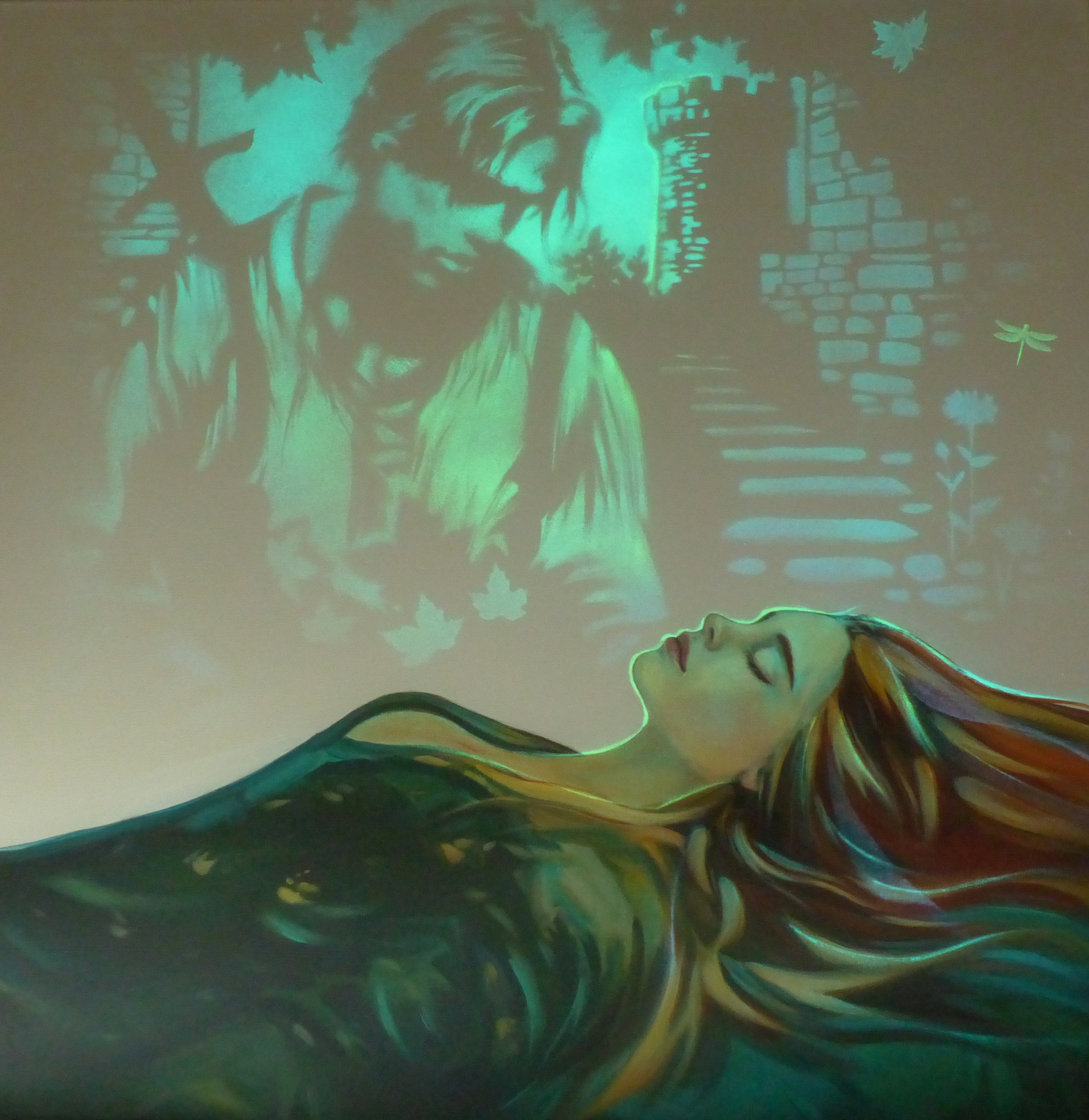 glow in the dark sleeping beauty painting 