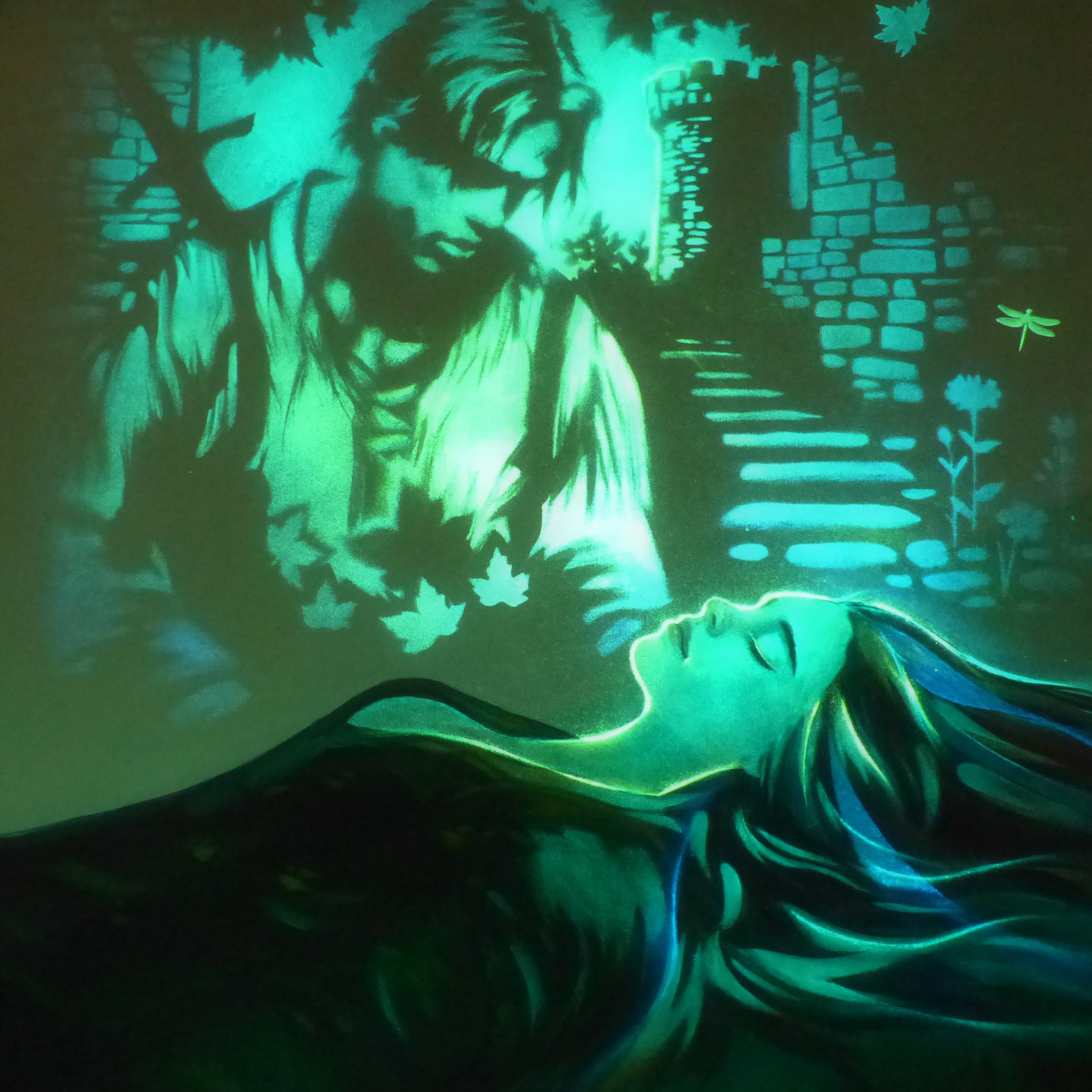 glow in the dark sleeping beauty painting